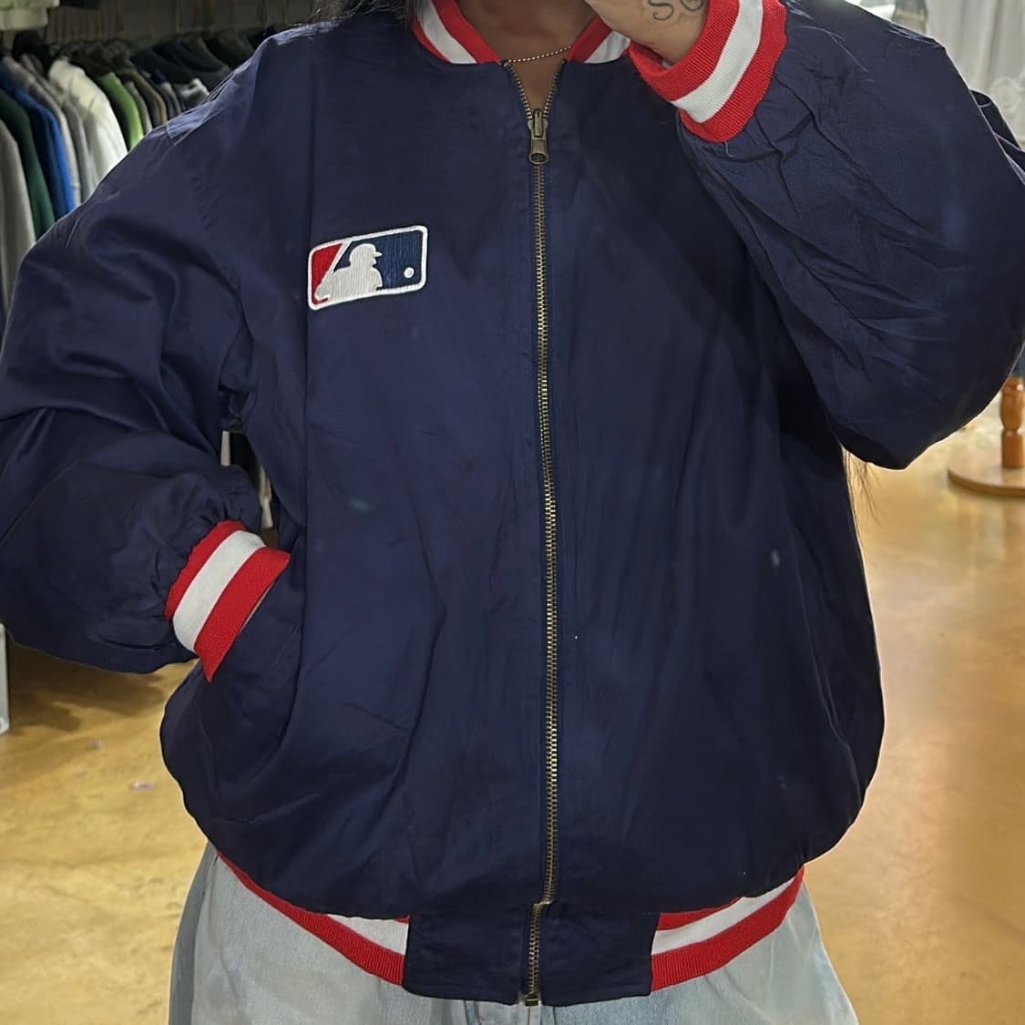 MLB 버드와이저 베이스볼 리버서블 바시티 자켓M-L 상품이미지3