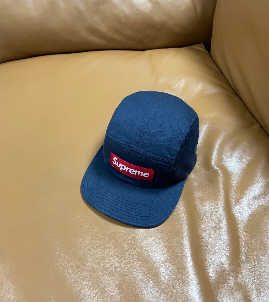 Supreme 슈프림 캠프캡 모자 레드 박스로고 네이비 상품이미지1