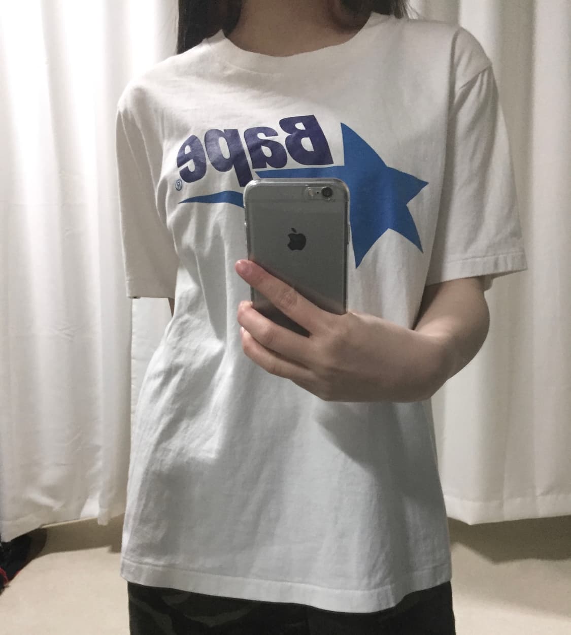 베이프 블루 스타 화이트 반팔 티셔츠 상품이미지1