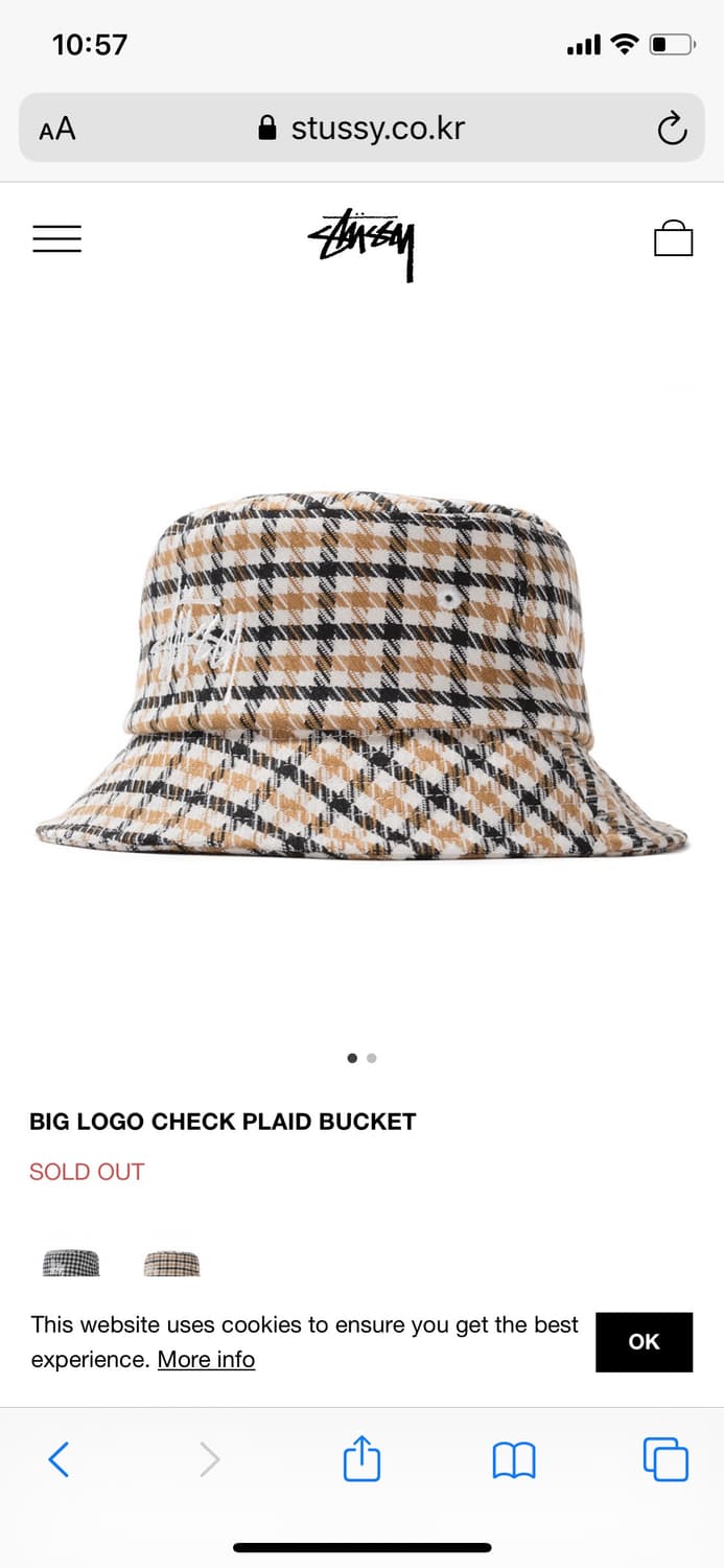 스투시 빅로고 체크 버킷햇 모자 상품이미지3