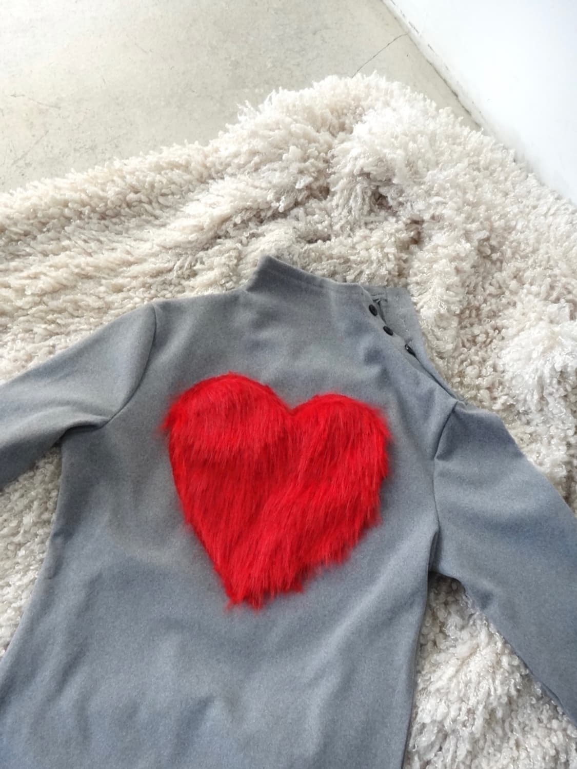 Heart open slit top / grey 상품이미지2