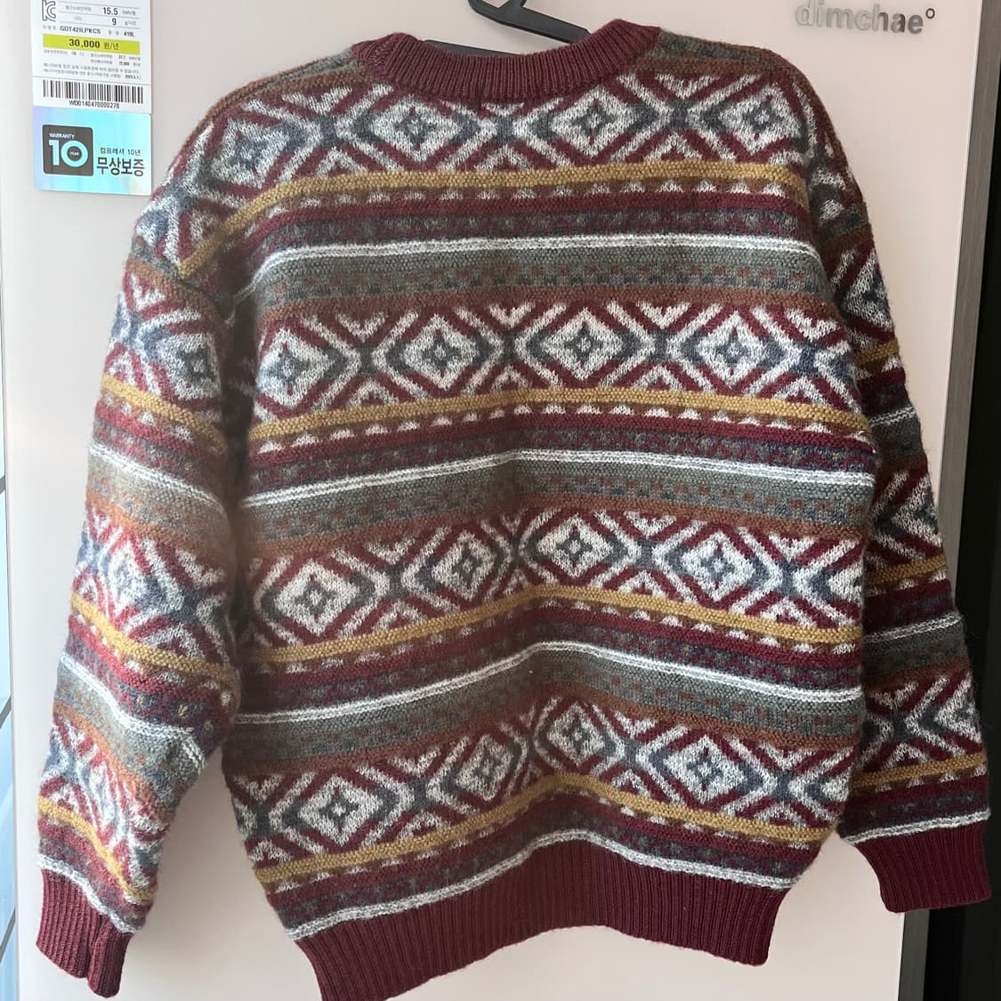 MITSUMINE 패턴 니트 표기XL 실측L 상품이미지6