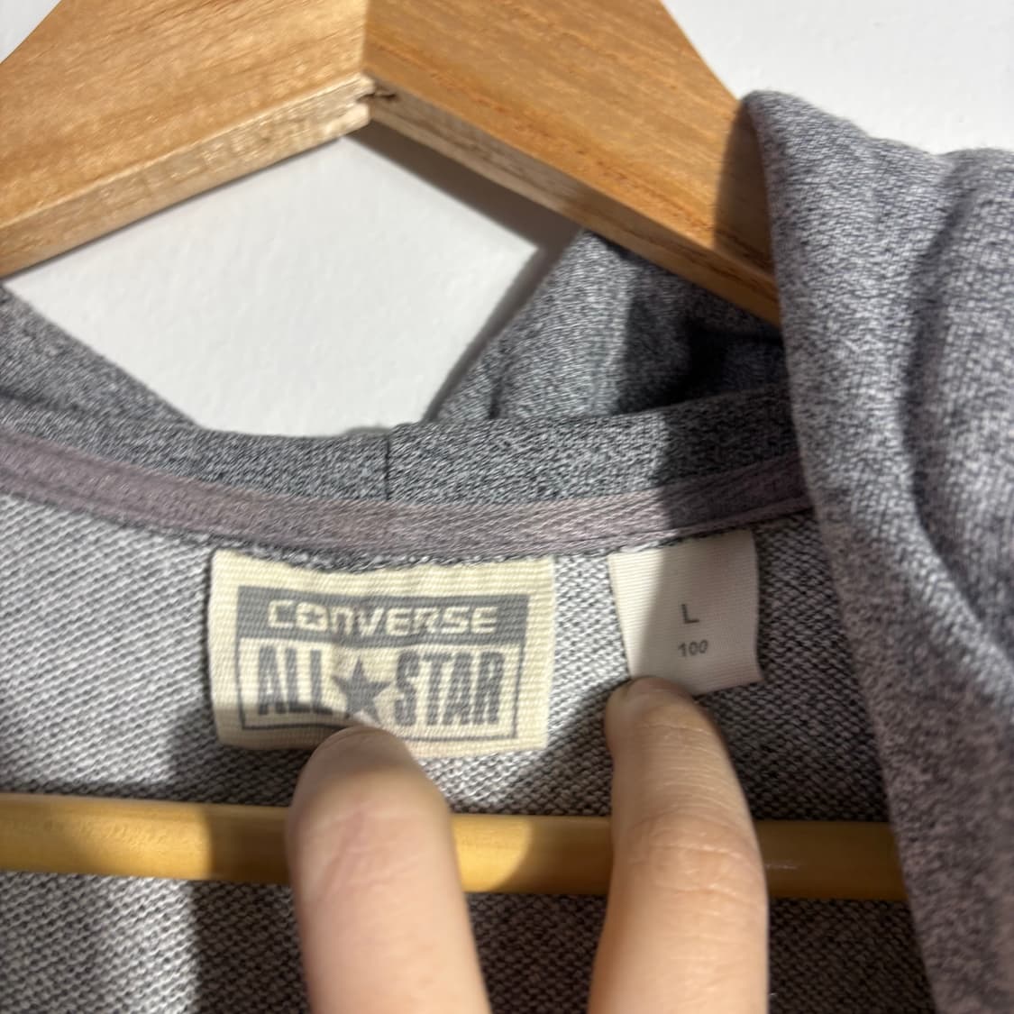 컨버스 그레이 로고 후드집업 (무료배송) 상품이미지3