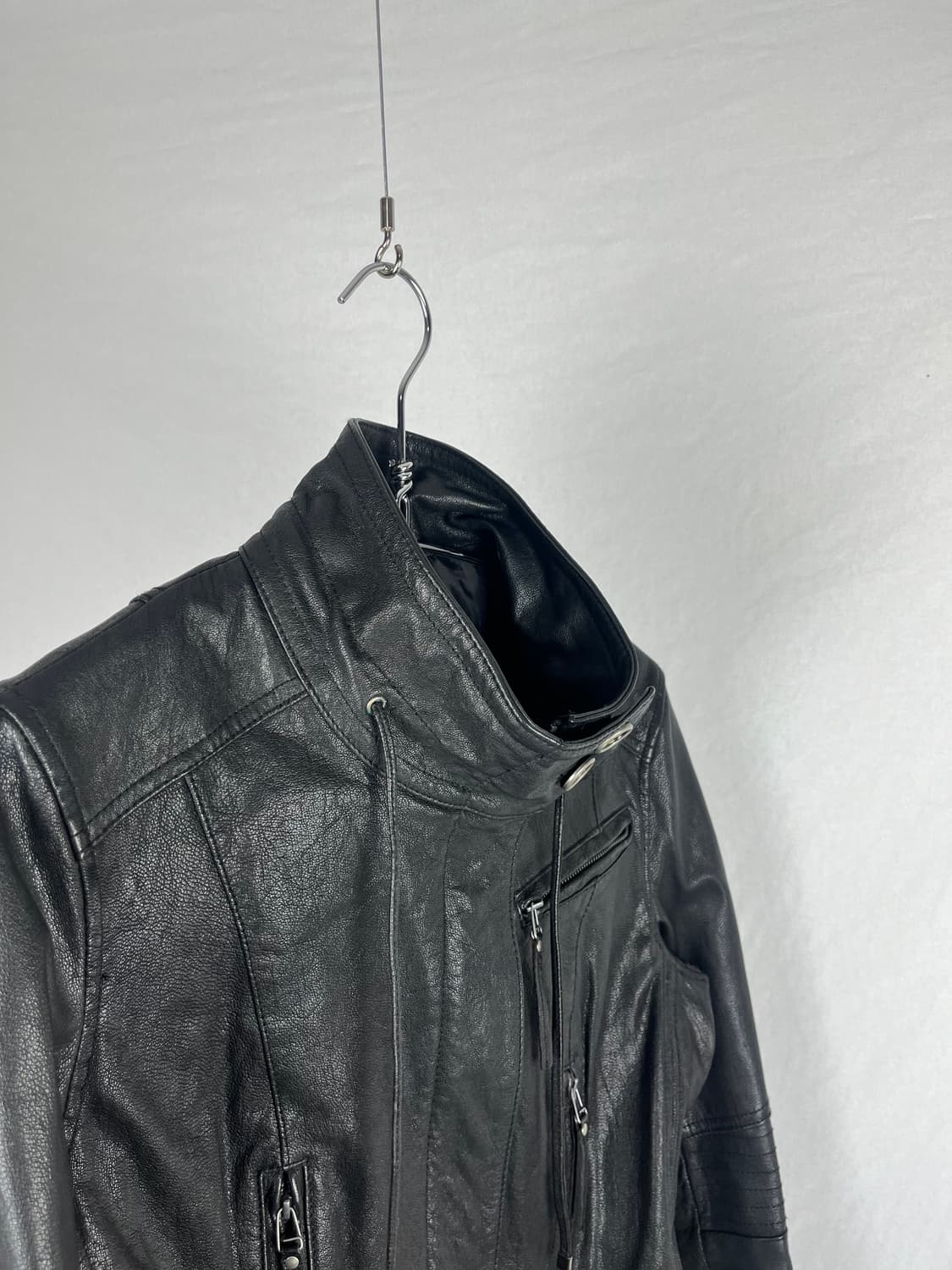 Vintage 양가죽 하이넥 레더자켓 상품이미지6