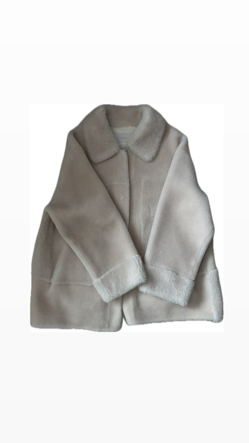 양모 100% 무스탕 미디 자켓 상품이미지1