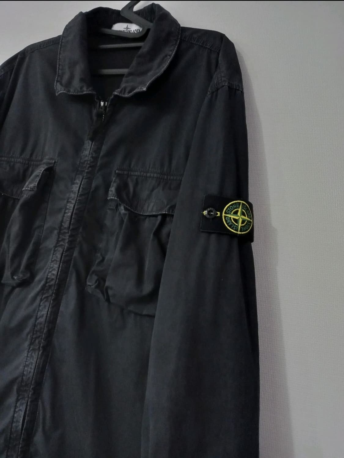 정품 스톤아일랜드 22ss 114WN 올드이펙트 오버셔츠 블랙 115 상품이미지2