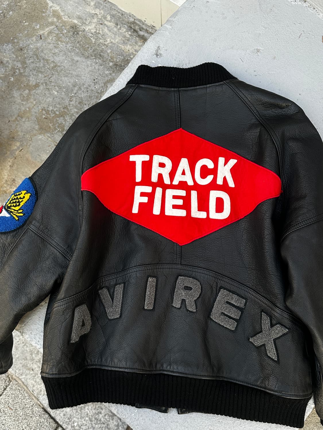 avirex 아비렉스 90s 트랙필드 레더 바시티 자켓 상품이미지2