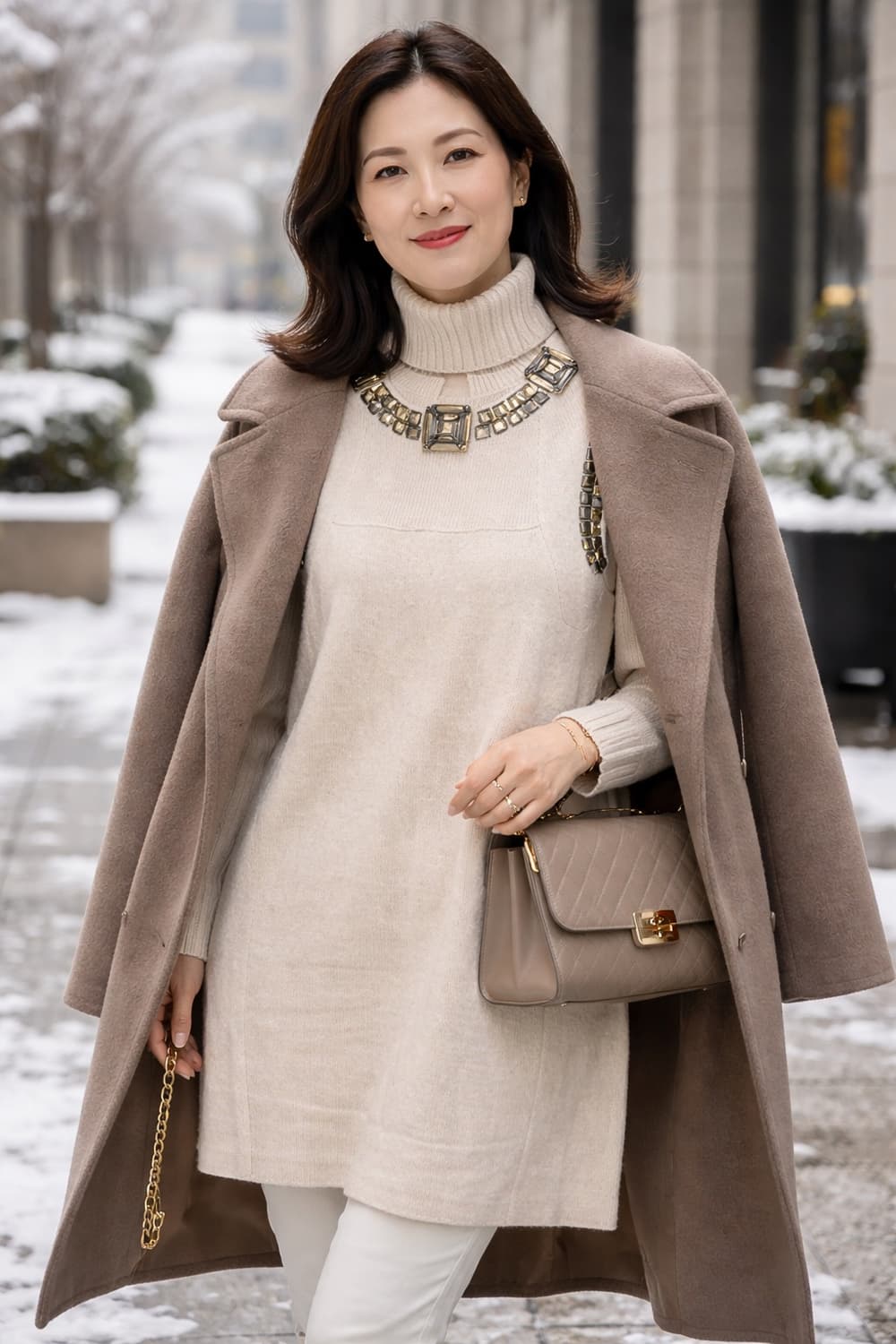 [새제품] 한섬 시스템  모 캐시미어 앙고라 니트베스트 상품이미지1