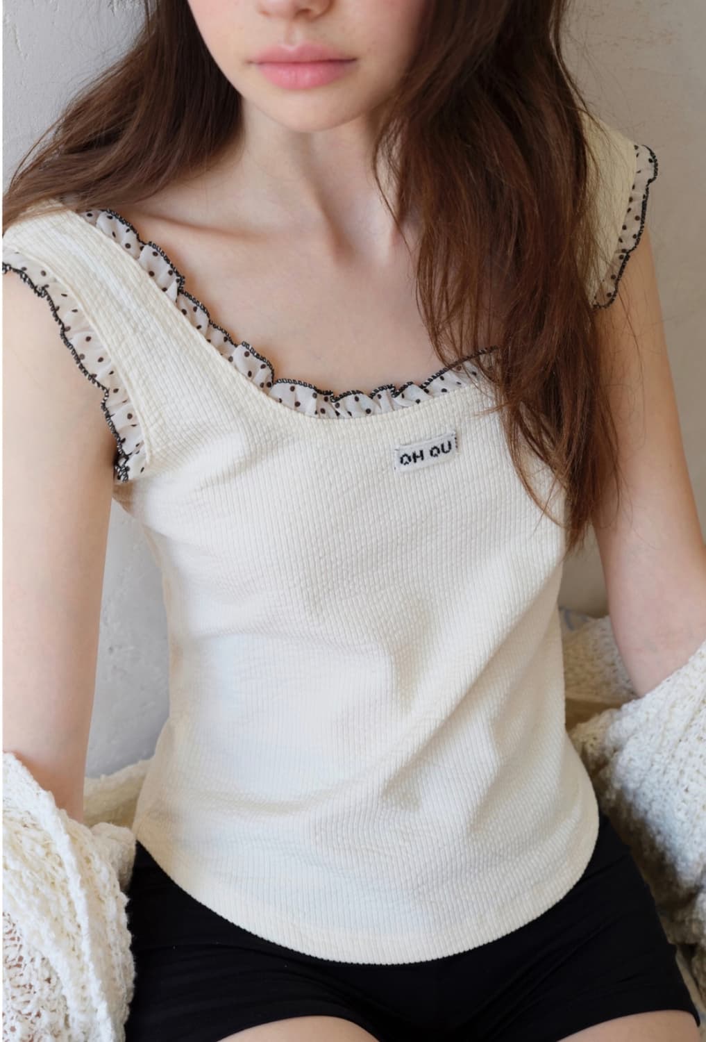 DOT LACE SLEEVELESS (BUTTER CREAM)  상품이미지3