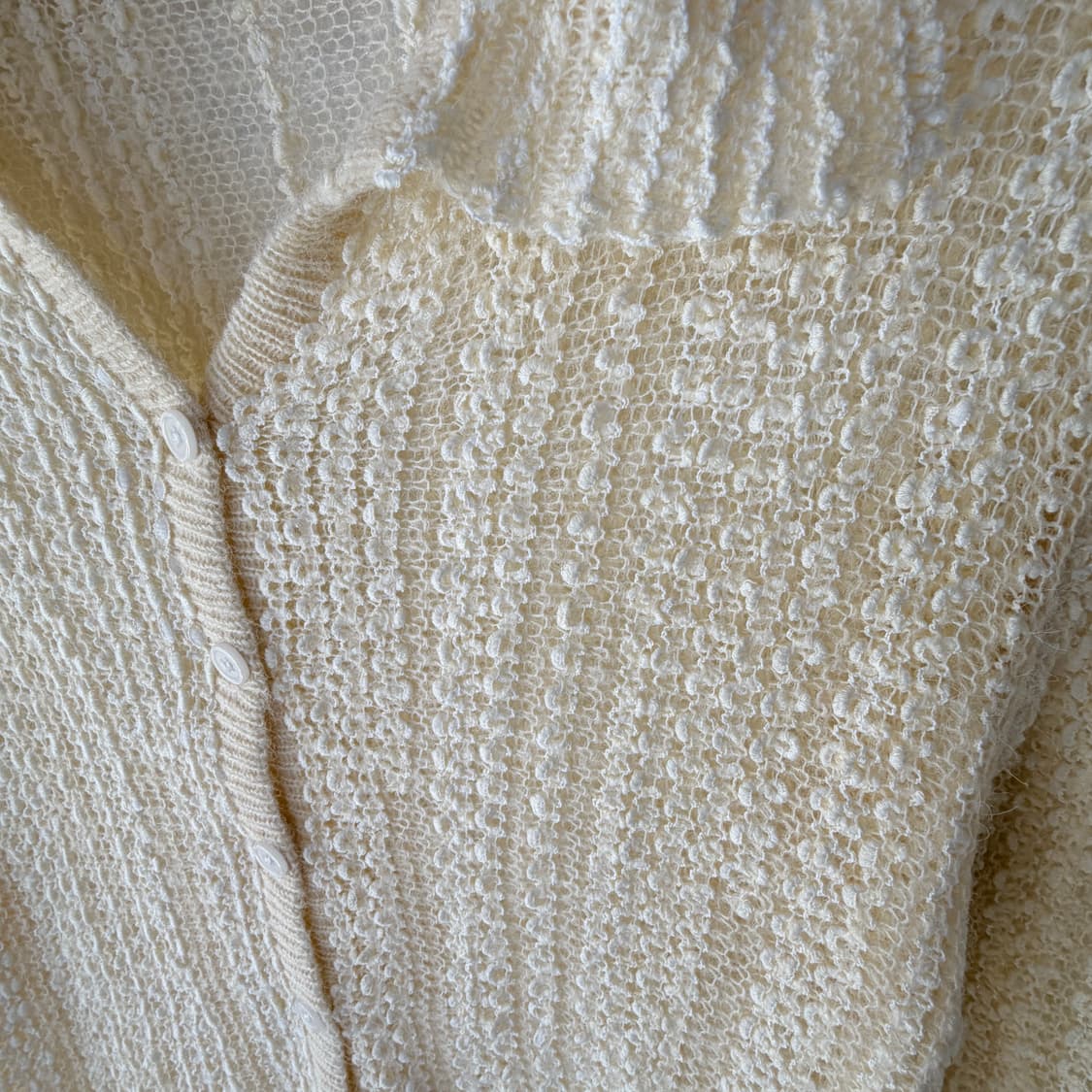 Lepvonj 레프본 짜임니트 셔츠 여름가디건 크림 상품이미지7