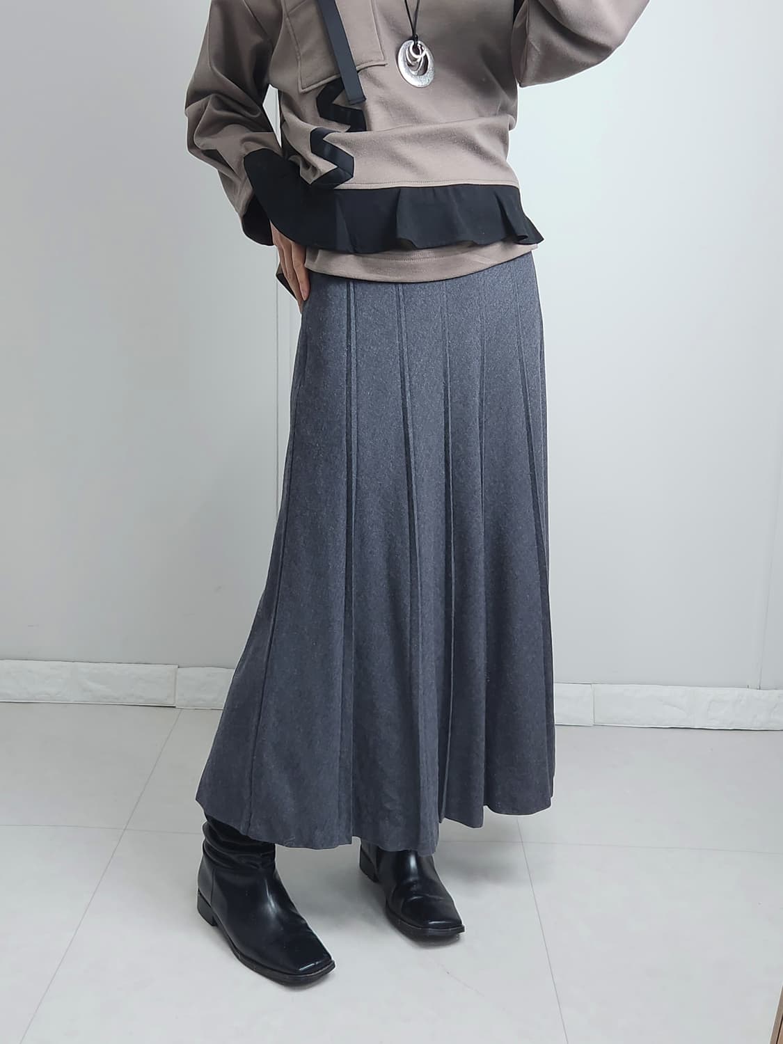 플리츠 롱 스커트 상품이미지2