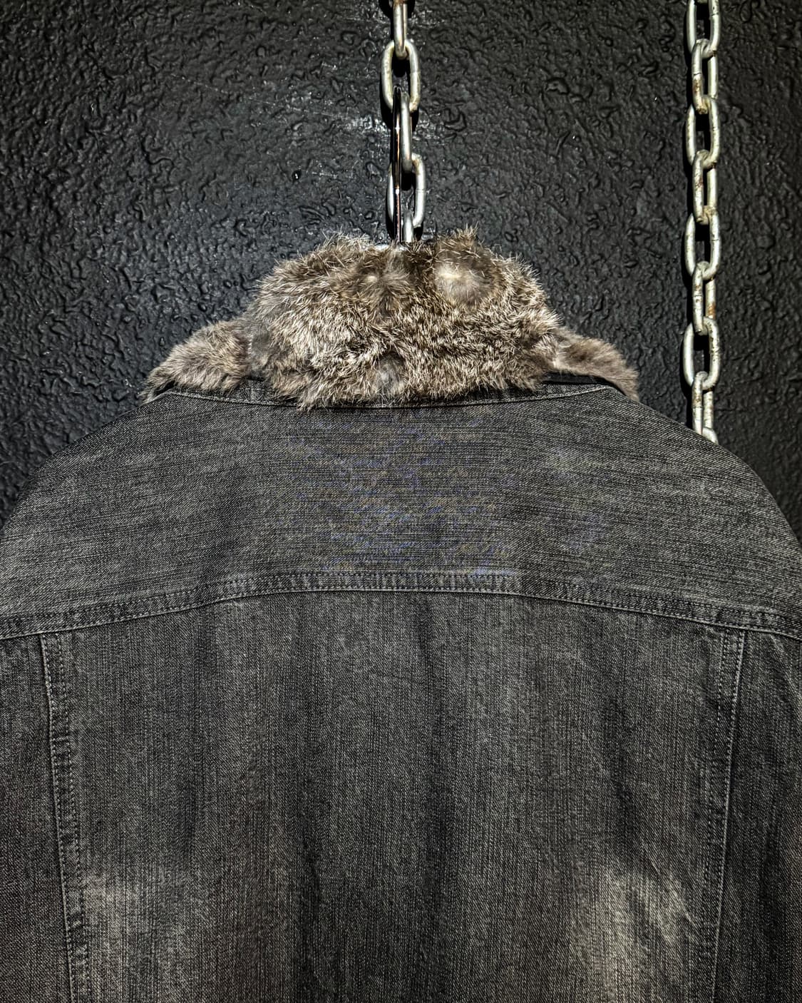 growth – Rabbit Fur Collar Denim Jacket  상품이미지7