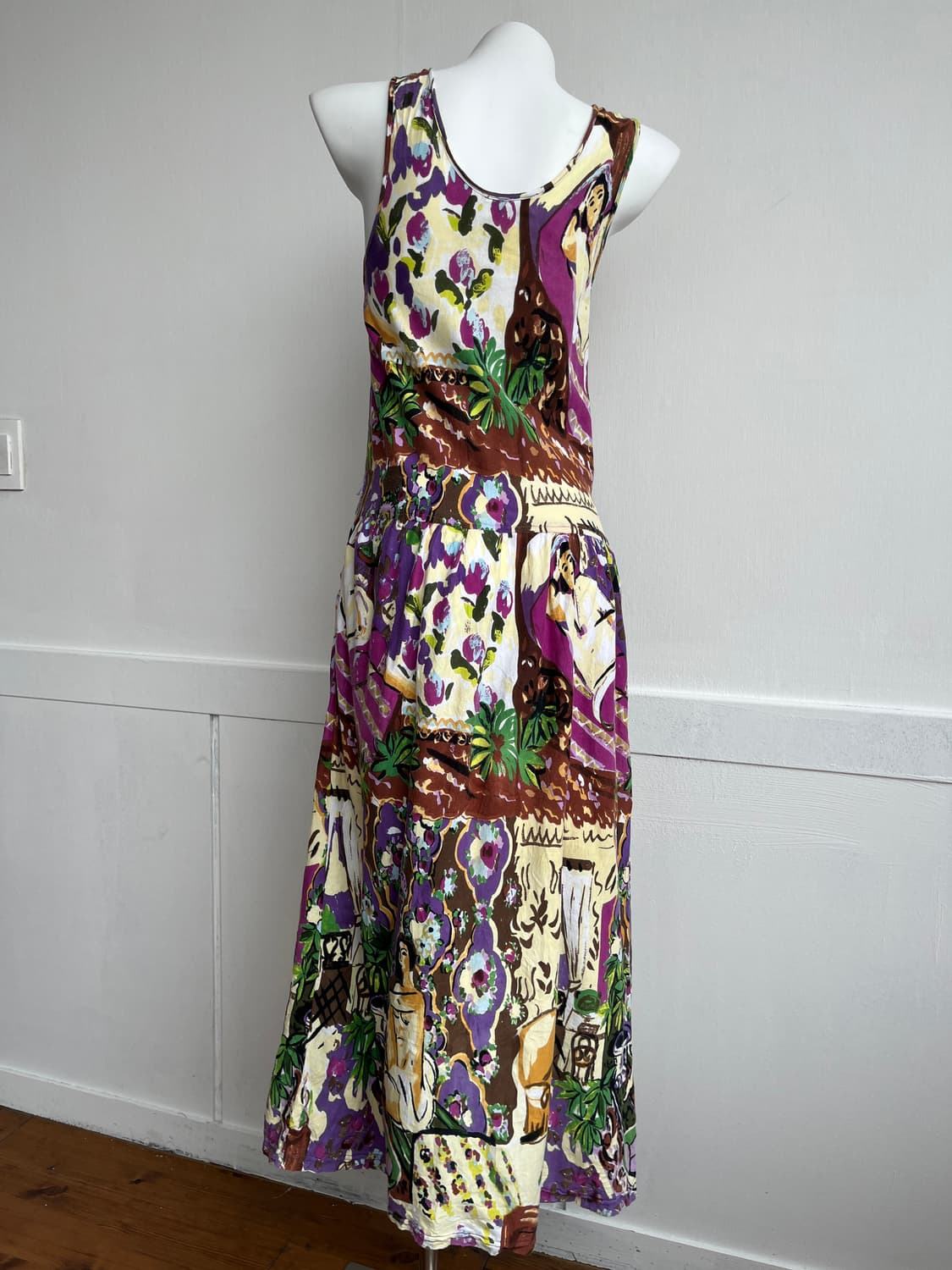 HIGH-TECH 퍼플 보헤미안 아트 패턴 원피스 상품이미지5