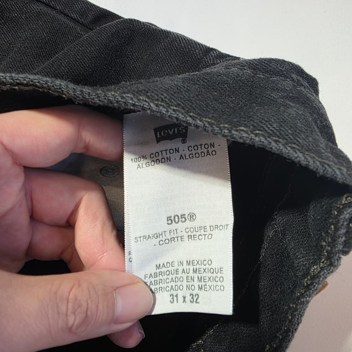 [W31L32]리바이스 505 스트레이트핏 블랙 데님 팬츠 상품이미지4