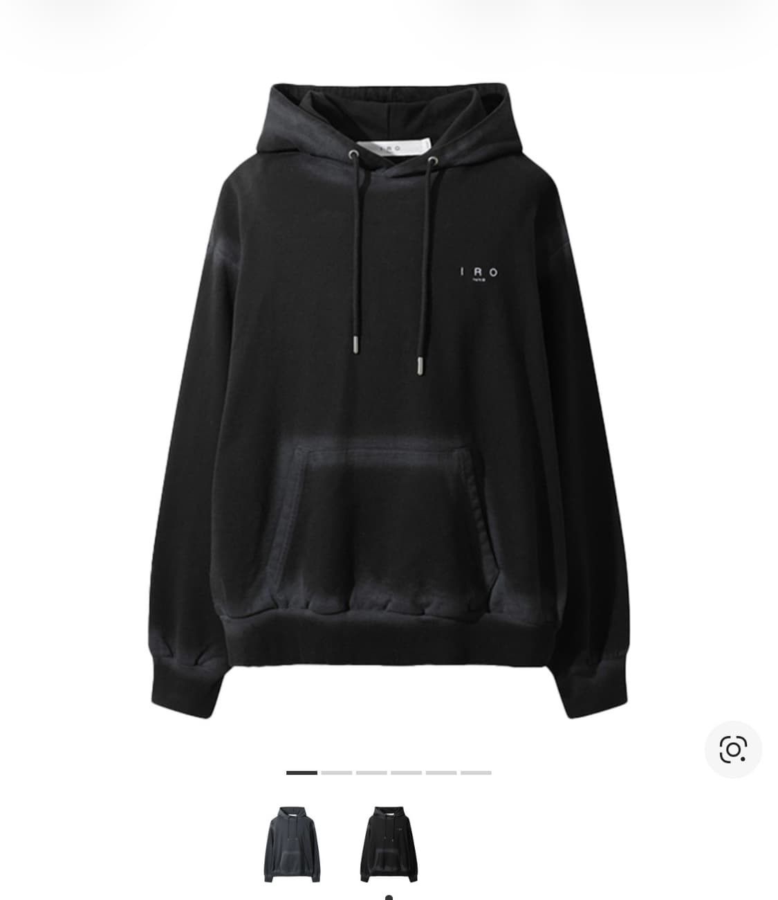 Iro 제리 엣지 미네랄 워싱 후드 티셔츠 블랙 상품이미지1