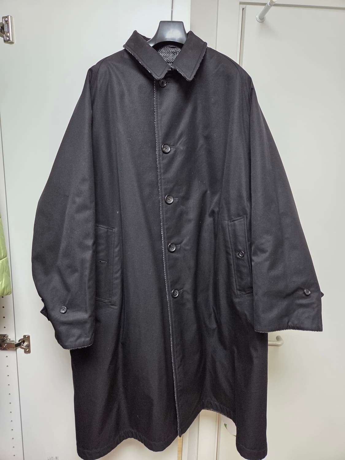 아나토미카 싱글래글런 리버시블 코트 블랙/그레이 상품이미지3