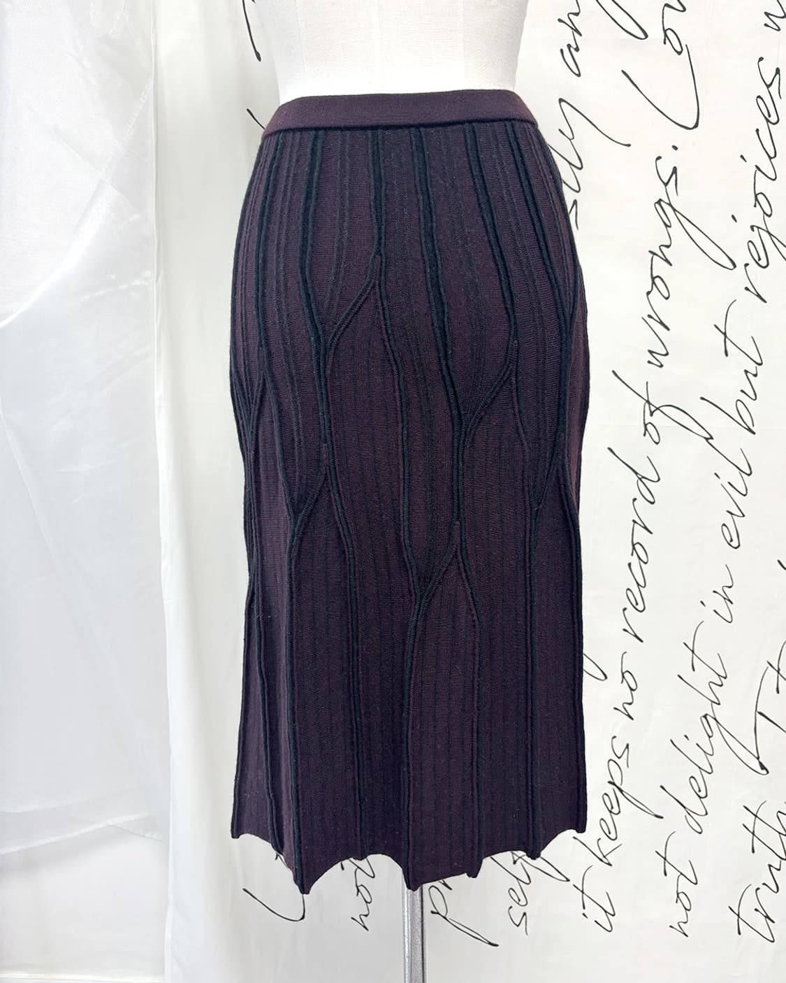 deep wine textured knit skirt 상품이미지6