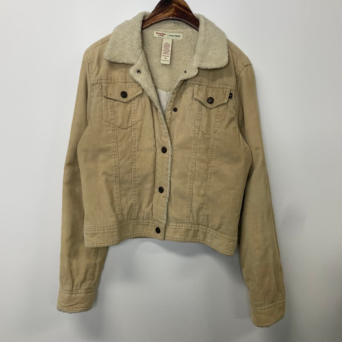 아베크롬비 베이지 코듀로이 양털 자켓 상품이미지3