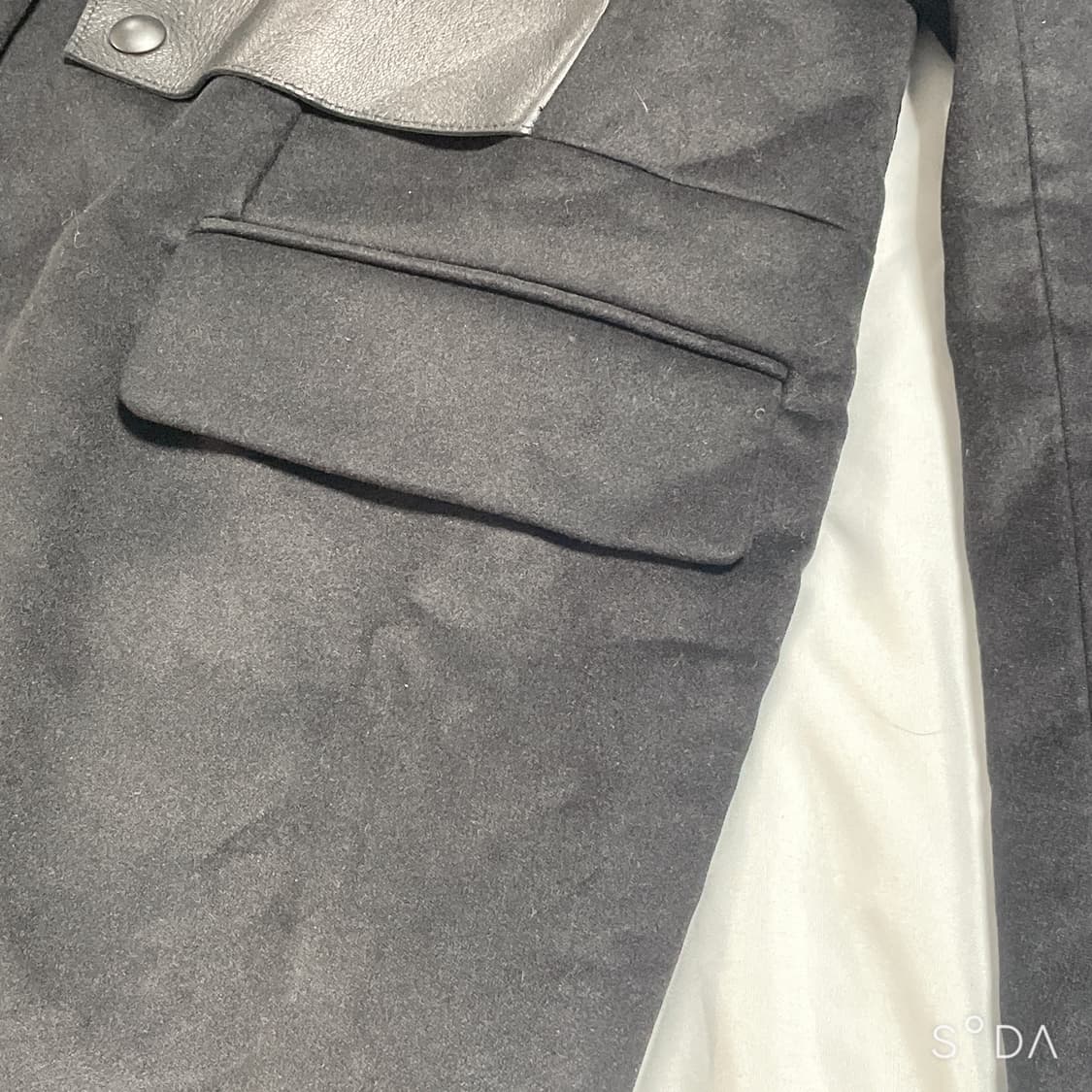 알렉산더 왕 블랙 가죽 배색 블레이저 코트 상품이미지6