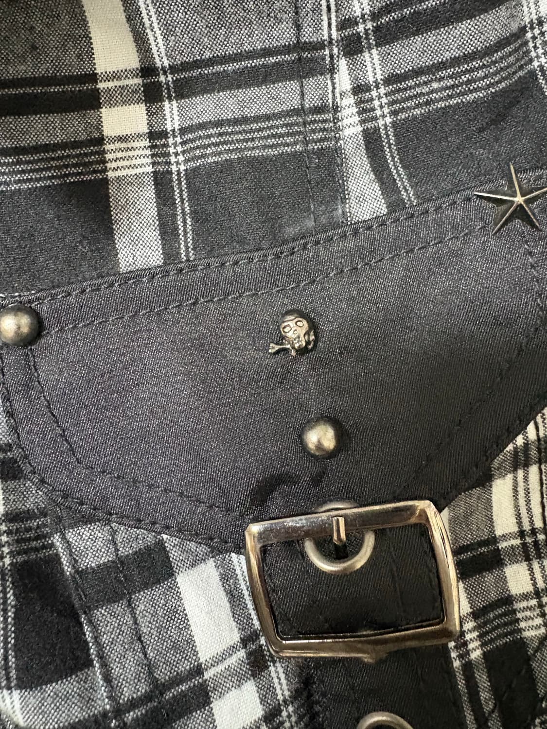 빈티지 펑크 알곤퀸즈 체크 셔츠 원피스 상품이미지3