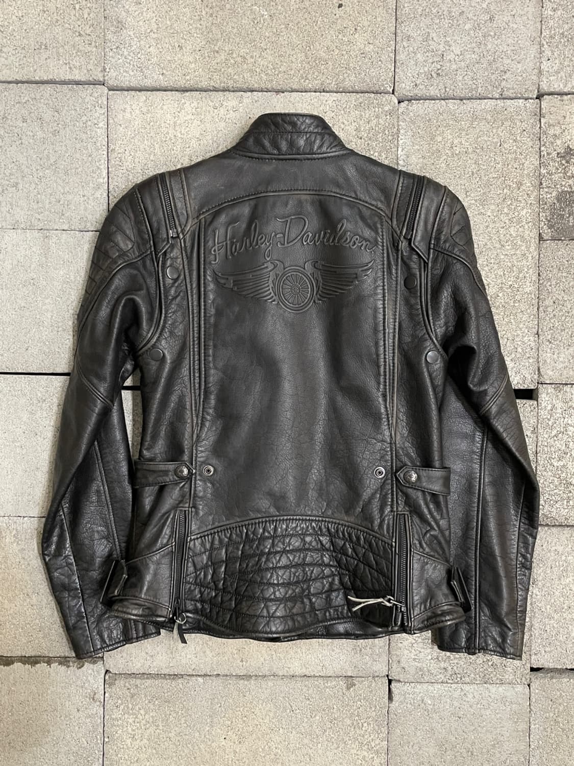 할리 데이비슨 컨버터블 모터사이클 레더 자켓 상품이미지5