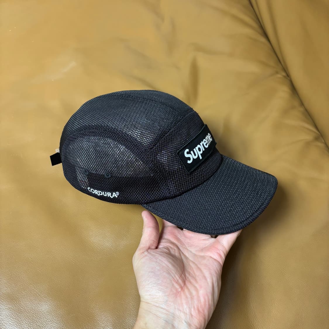Supreme 슈프림 23ss 코듀라 메쉬 블랙 캠프캡 모자 Black 상품이미지4