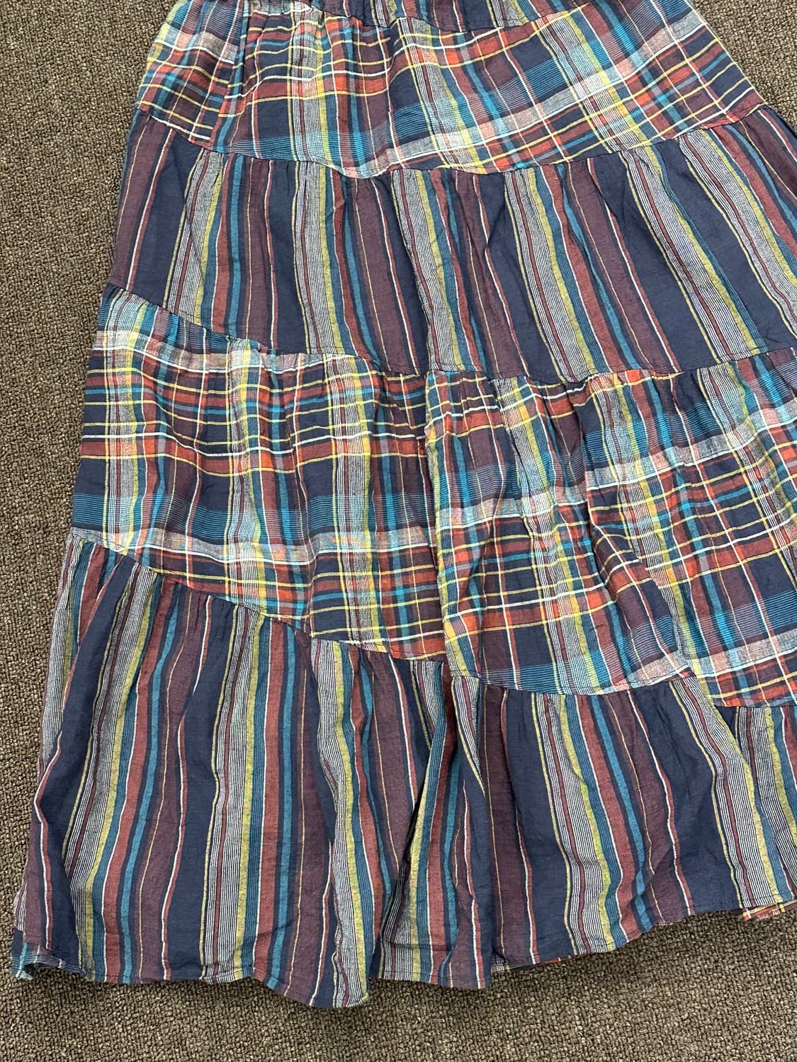 M)Japanese vintage 플래드 체크 패턴 롱스커트 상품이미지4