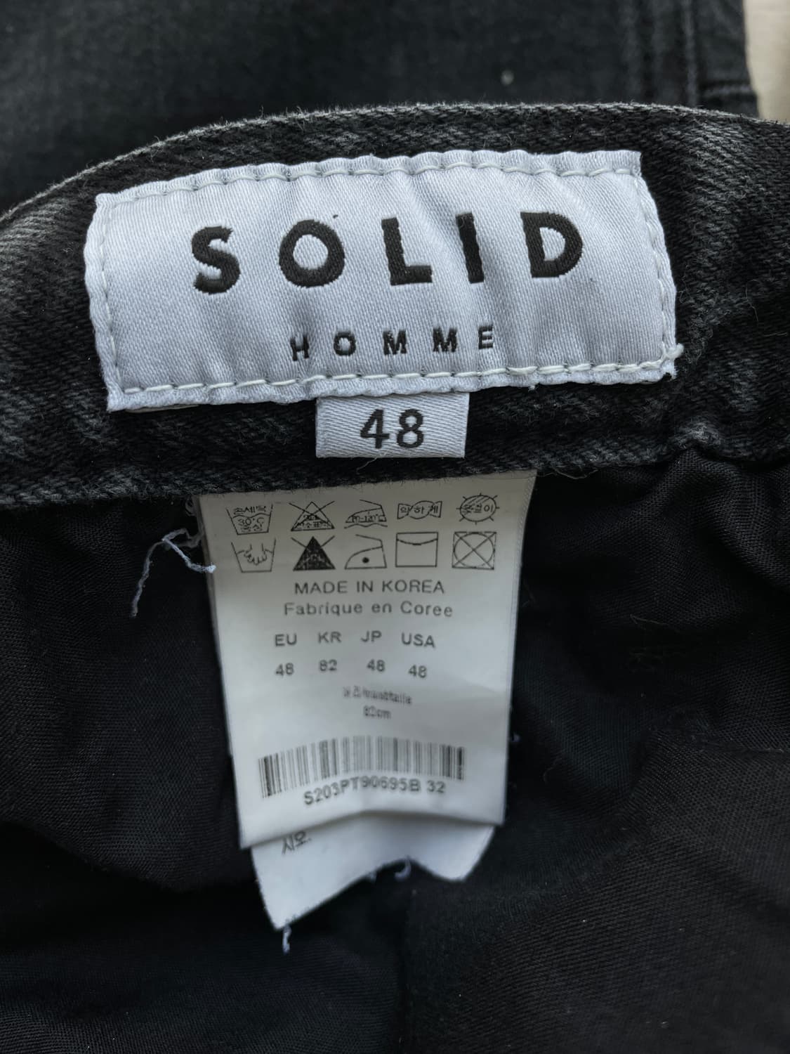 솔리드 옴므 절개 라인 워싱 데님 팬츠 상품이미지6