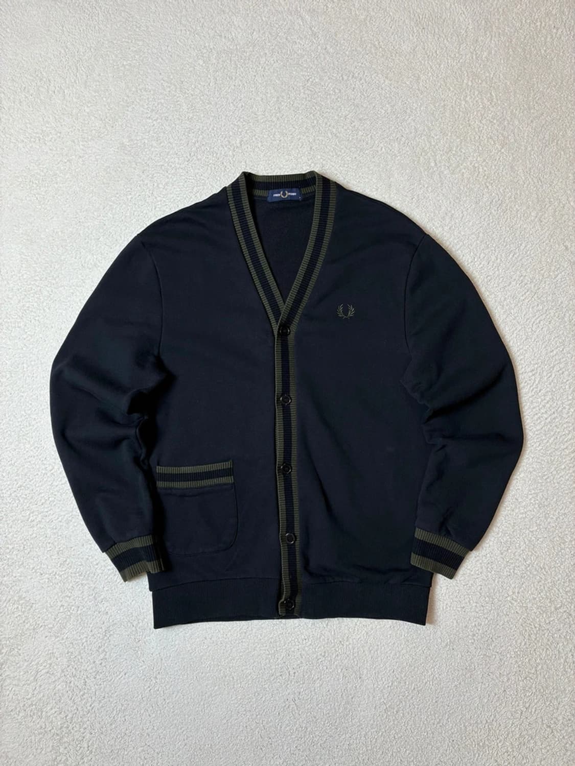 프레드페리 팁 피케 텍스쳐 가디건 PN6668 상품이미지1