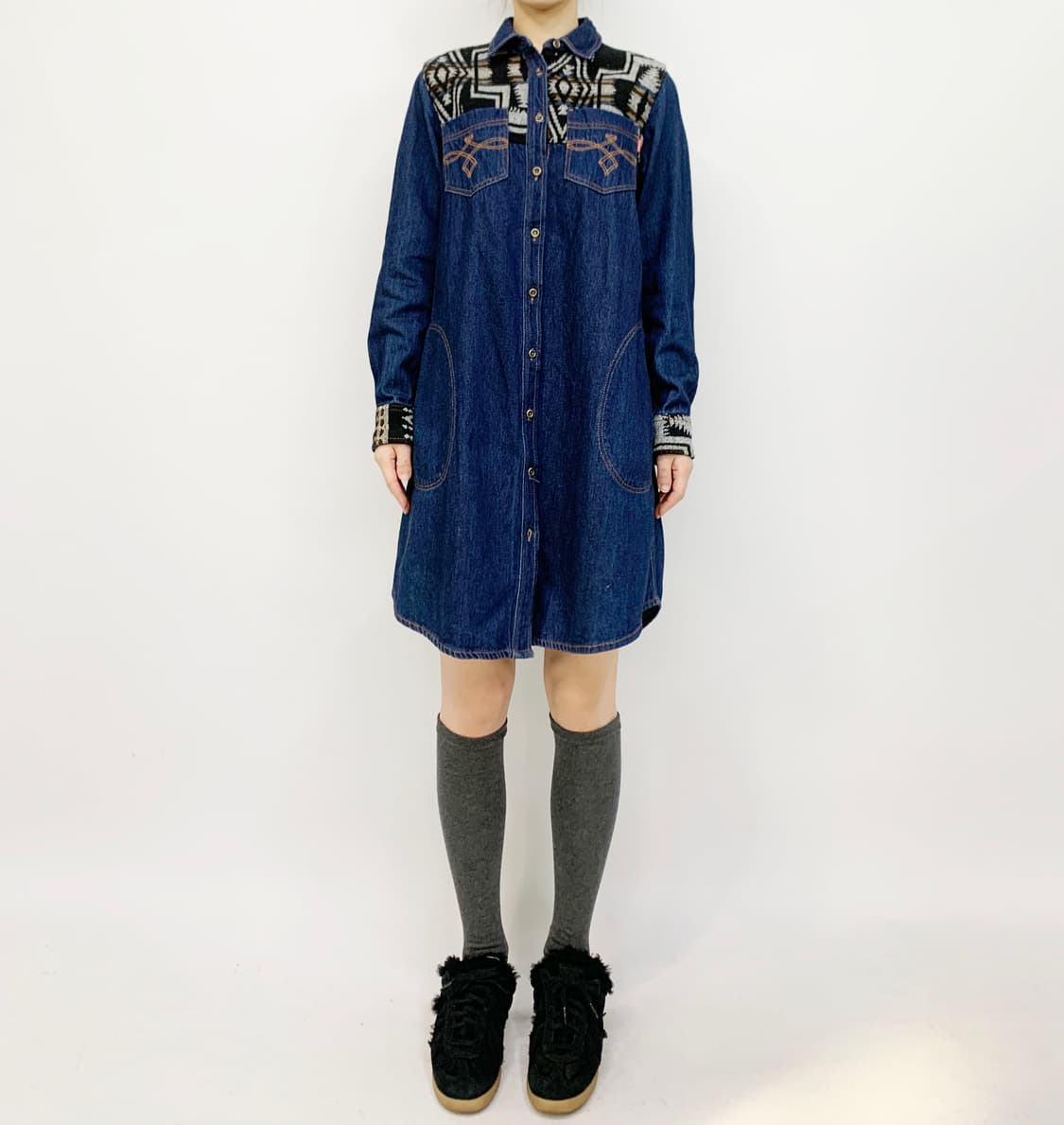 티티카카 에스닉 데님 원피스 상품이미지2