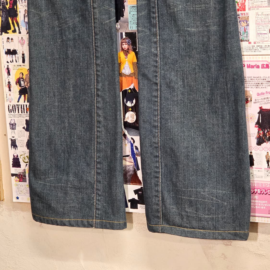 리 핑크 스티치 로우라이즈 세미 부츠컷 팬츠 상품이미지3