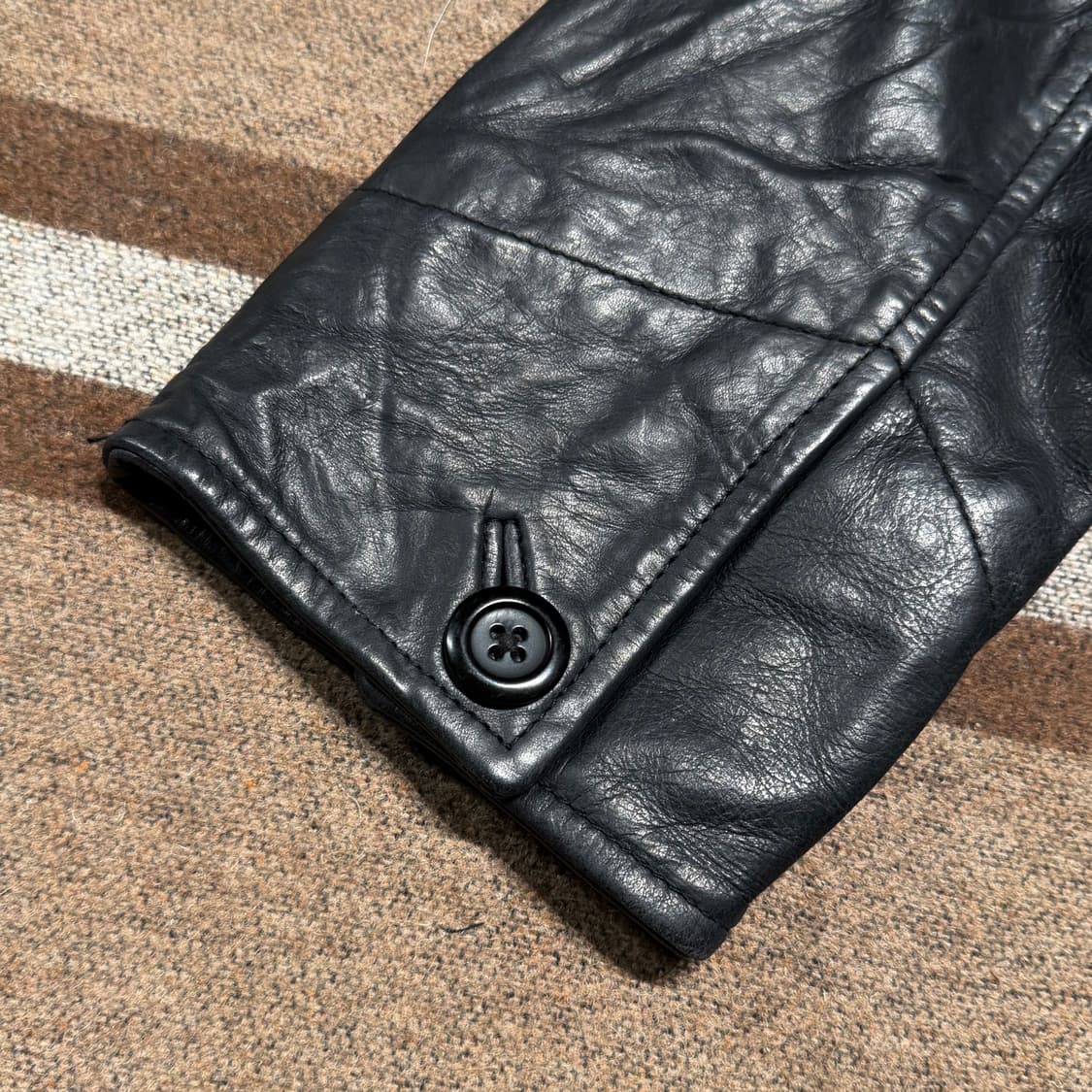 Gap 올드 갭 헤비 카우레더 카 코트 M 소가죽 자켓 상품이미지5