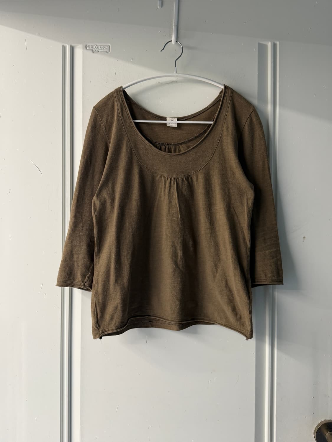 일본빈티지 모리 카키 스쿱넥 티셔츠 상품이미지4