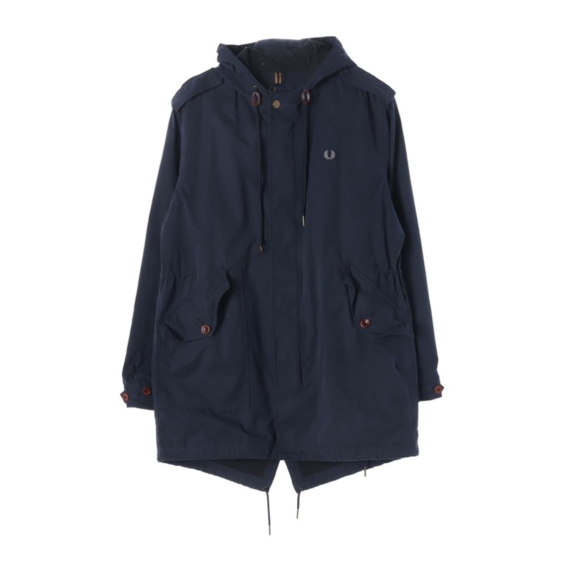 프레드페리 로고 자수 피쉬테일 후드 파카 네이비 M 상품이미지1