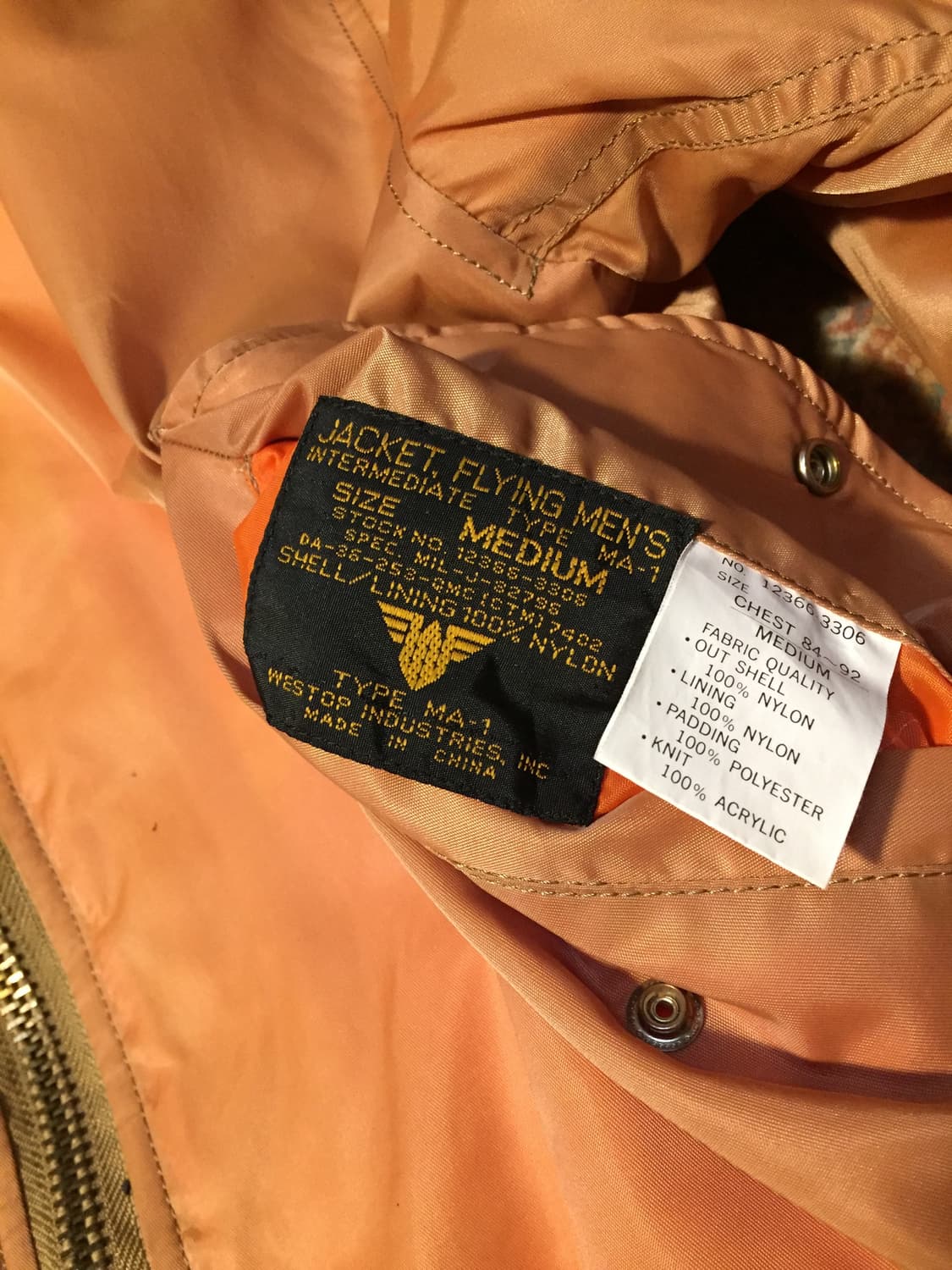 썬페이딩 알파인더스트리 ma-1 상품이미지7