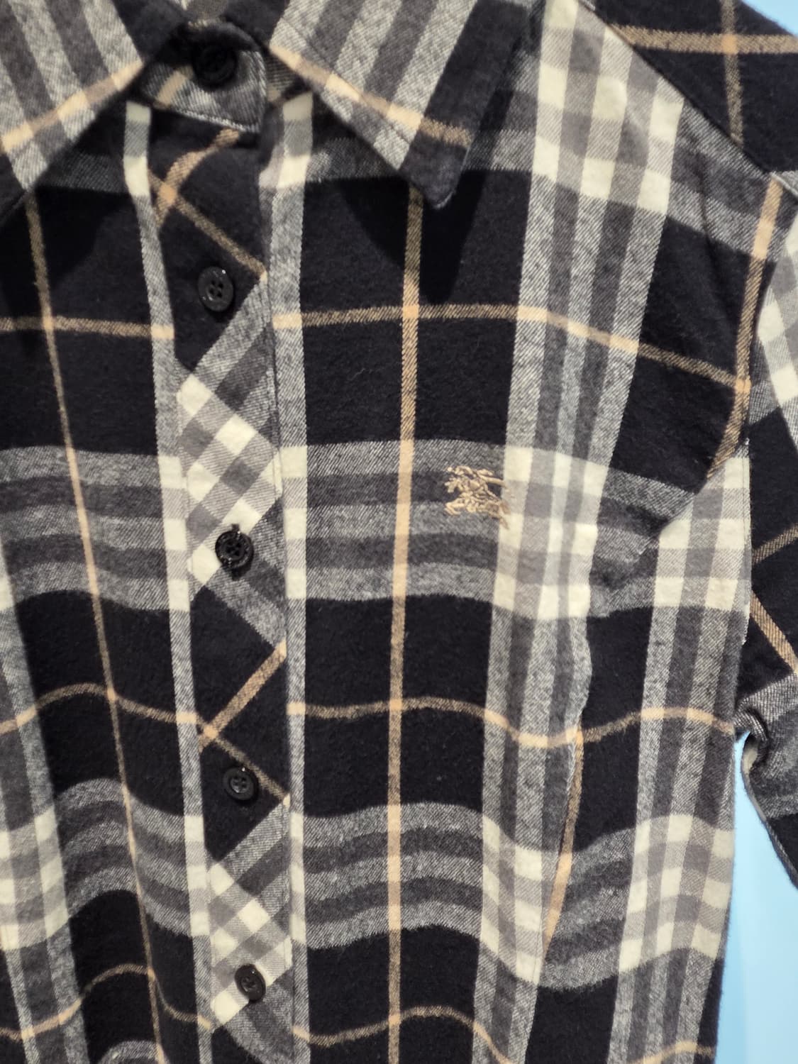 BURBERRY 버버리 블랙 노바체크셔츠💯 상품이미지2