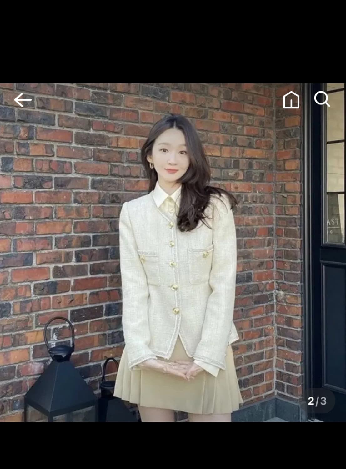 아비에무아 강민경 트위드 자켓 크림 (새상품) 상품이미지1