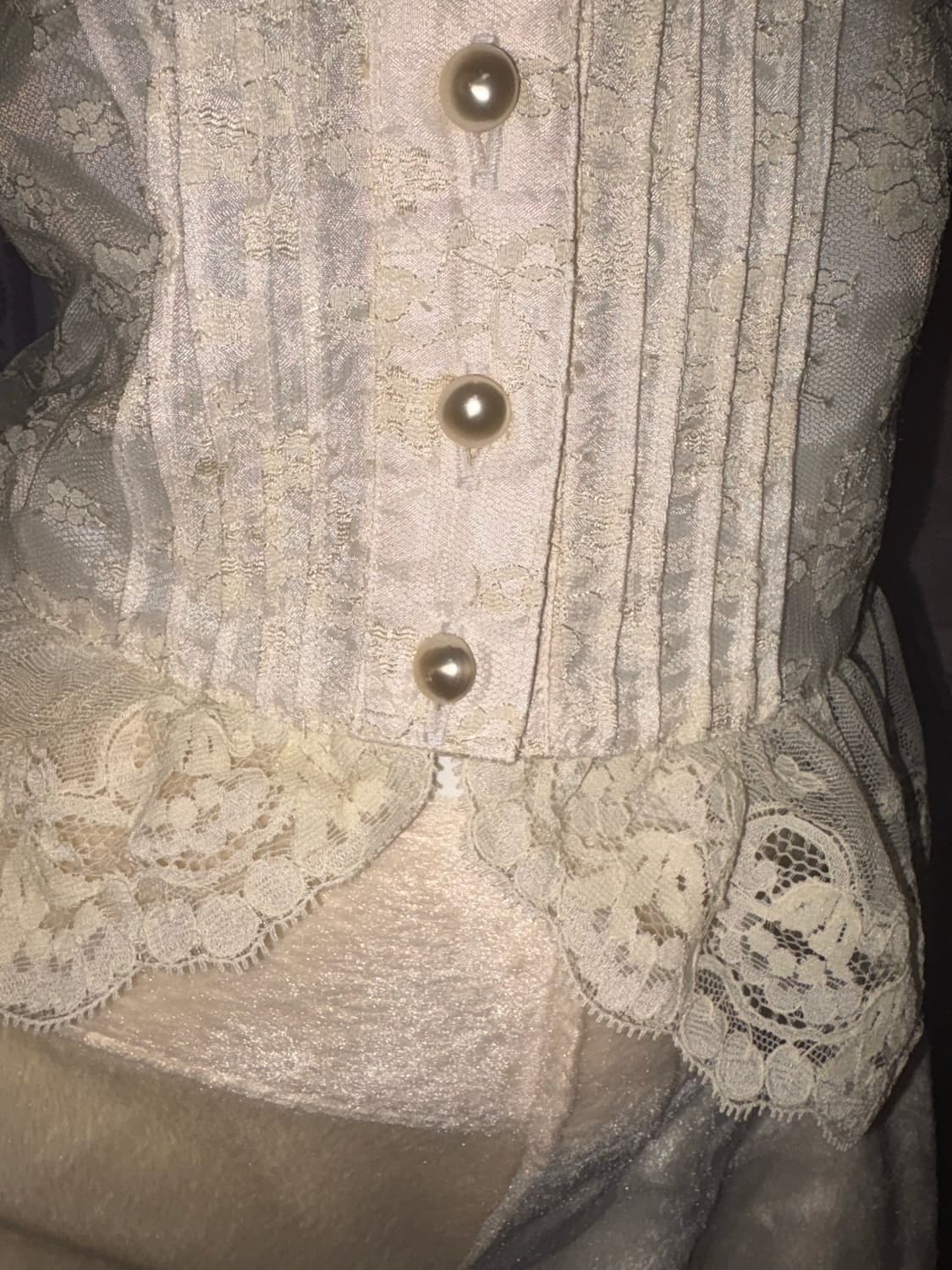 ivory lace button top 상품이미지4