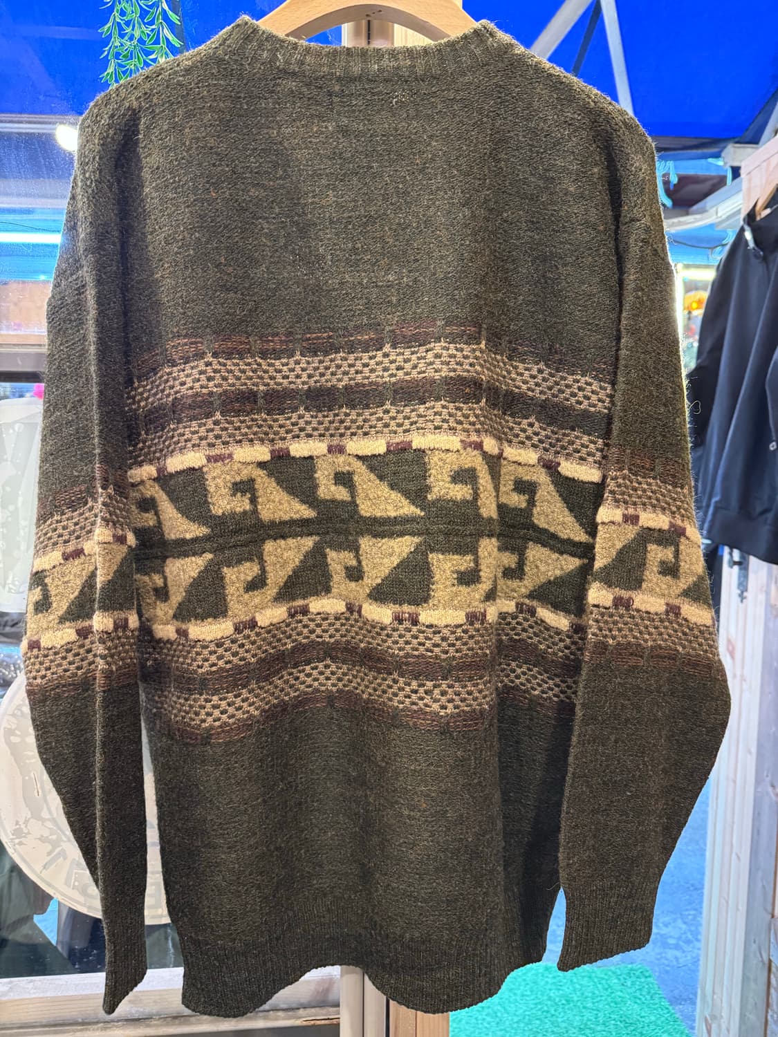 빈티지 카키 울니트 상품이미지3