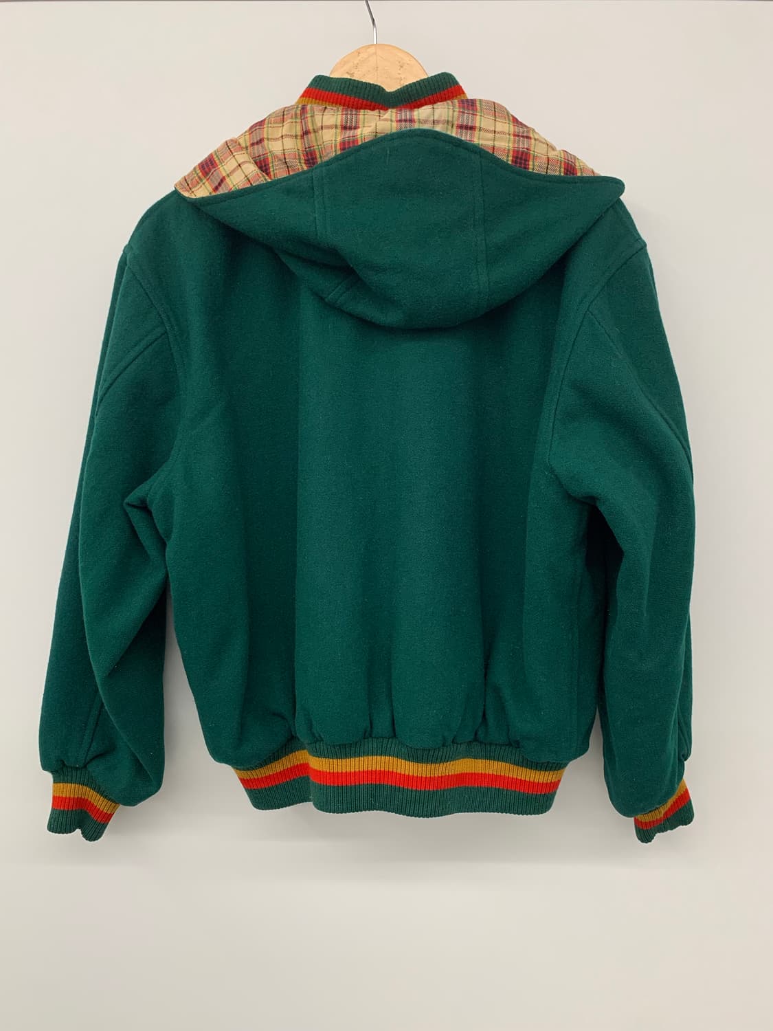 체크 후드 90s 패치 울봄버 상품이미지8