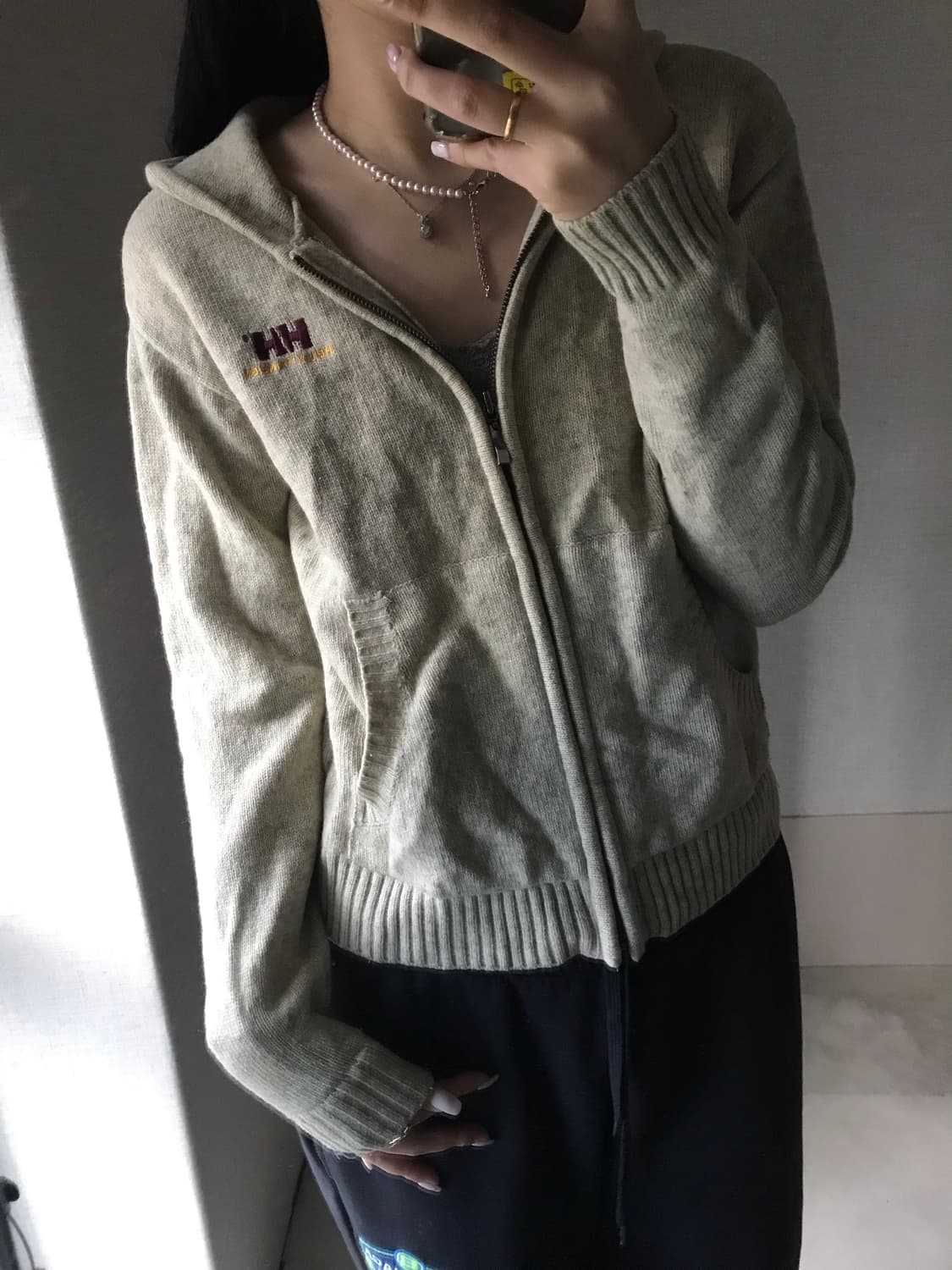 헨리한센 오트밀 니트집업 상품이미지4