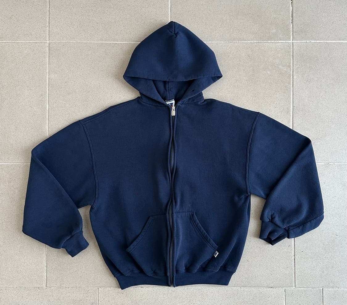 90s 빈티지 러셀 후드집업 네이비 L 상품이미지1