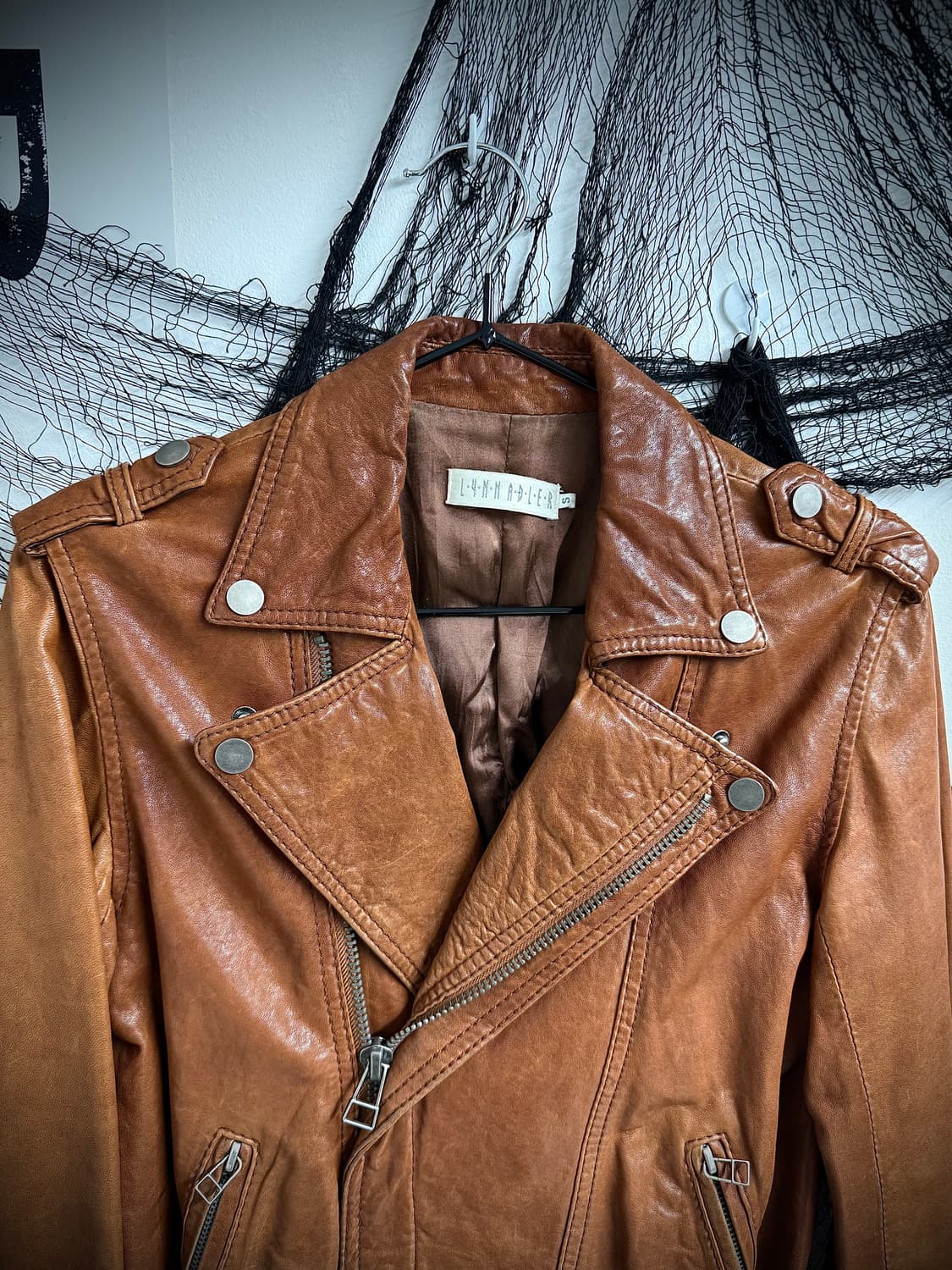 Belt detail real leather jacket 상품이미지5