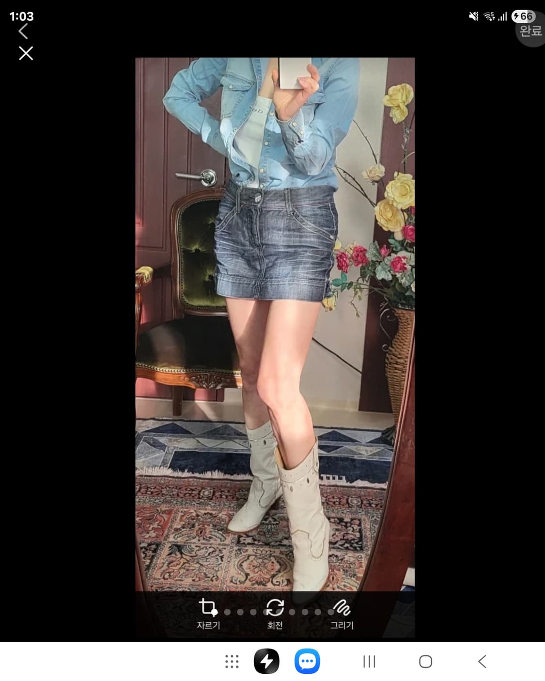 백화점구입 에고이스트 양가죽 스터드 웨스턴 부츠 상품이미지1