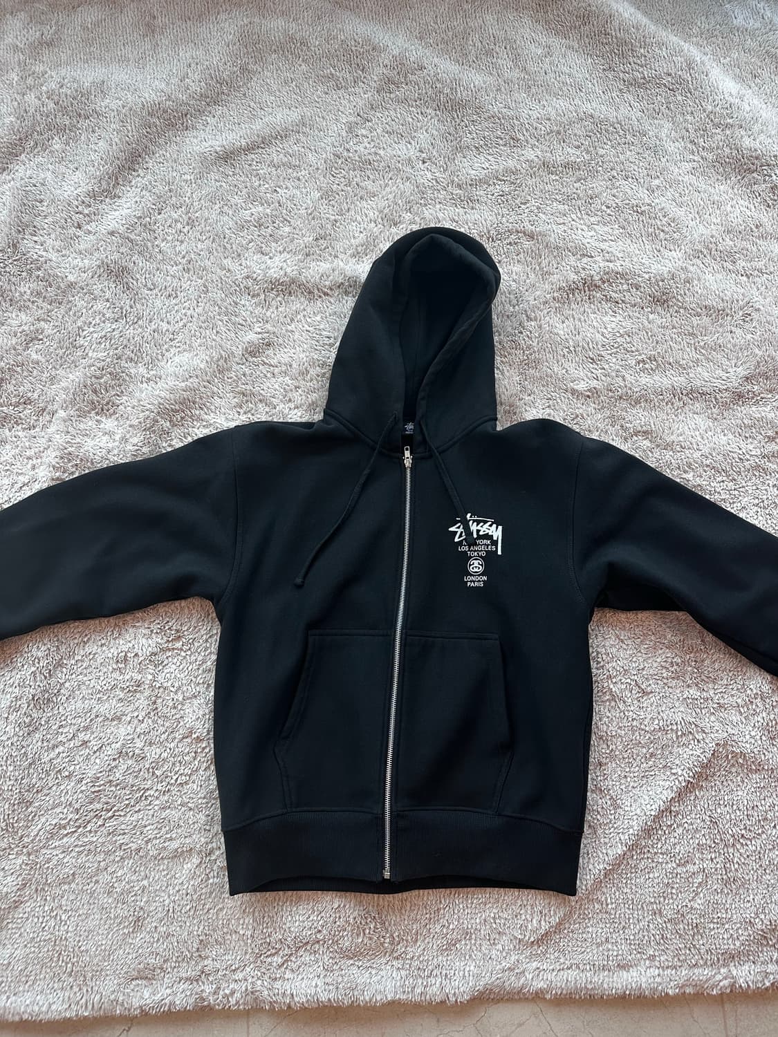 스투시 월드투어 후드집업 블랙 2022 상품이미지2