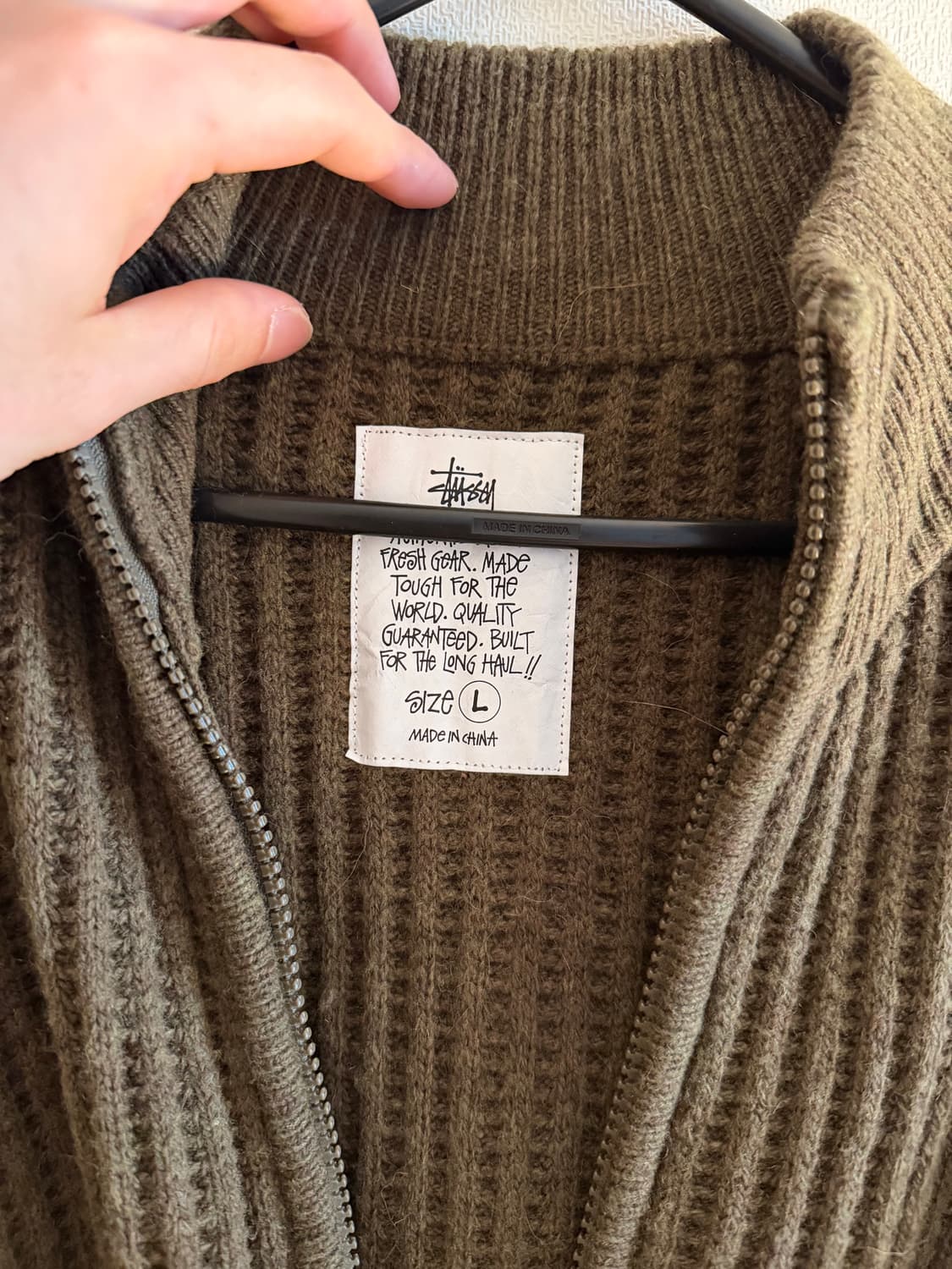 스투시 패치 집 스웨터 그린 L 상품이미지6