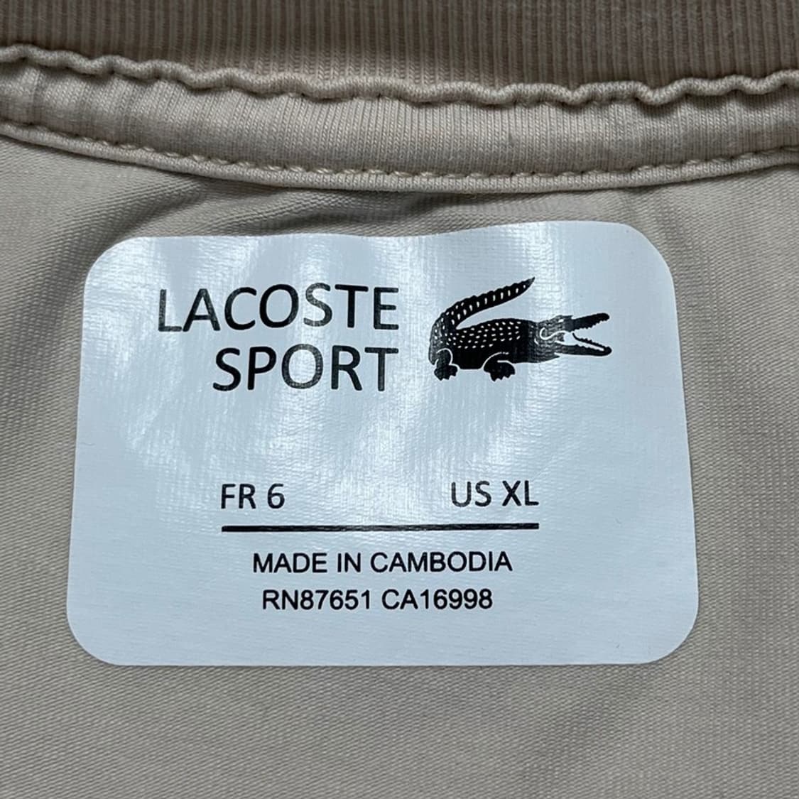  LACOSTE 반팔 티 베이지 XL 상품이미지4