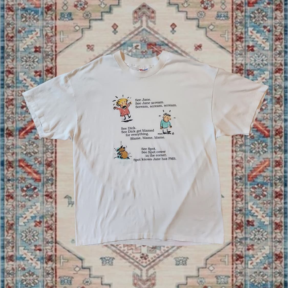 90s Made in USA 홀마크 Shoebox 일러스트  티셔츠 XL 상품이미지1