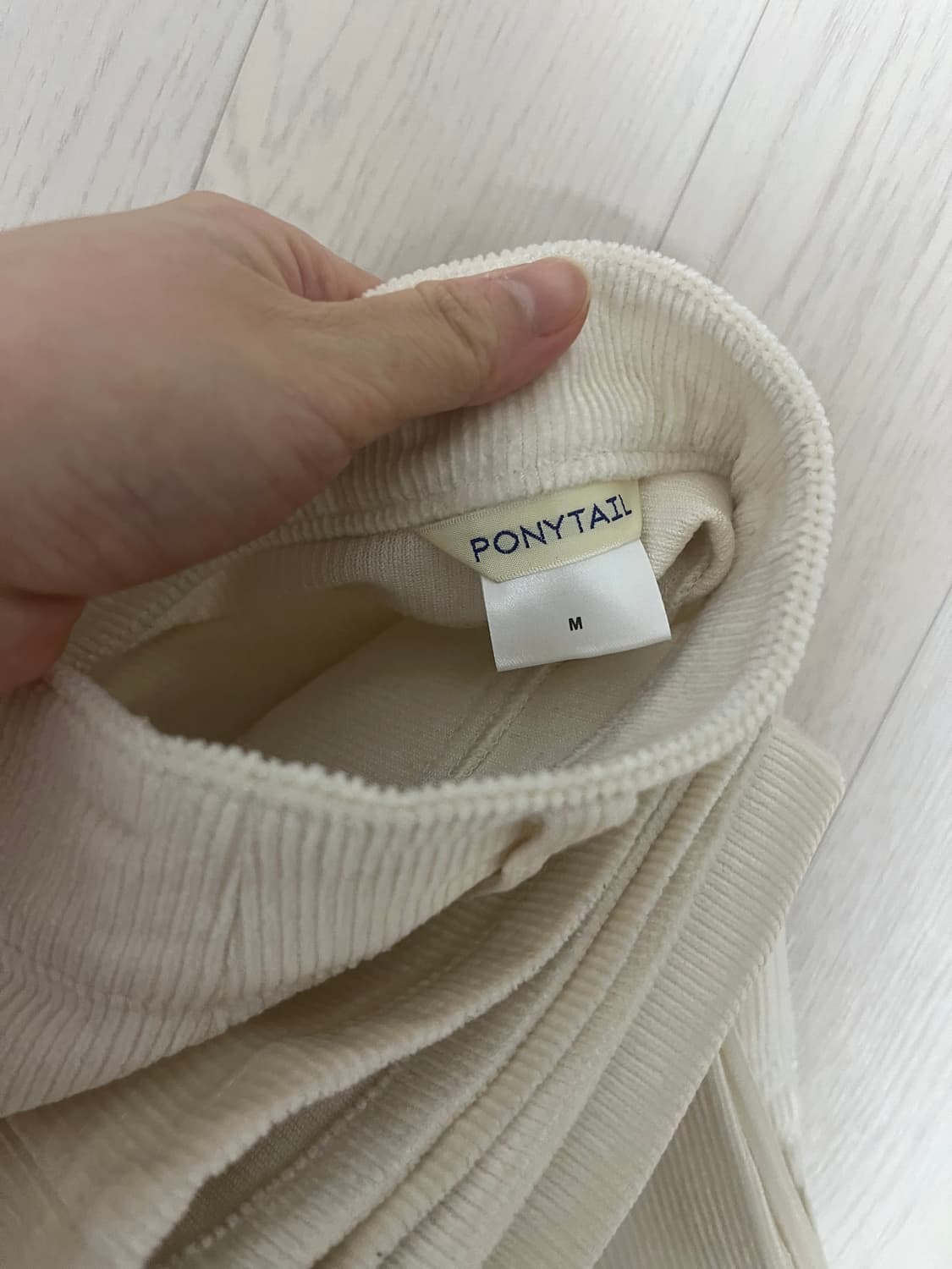 포니테일 코듀로이 팬츠 (화이트 펄) 상품이미지6