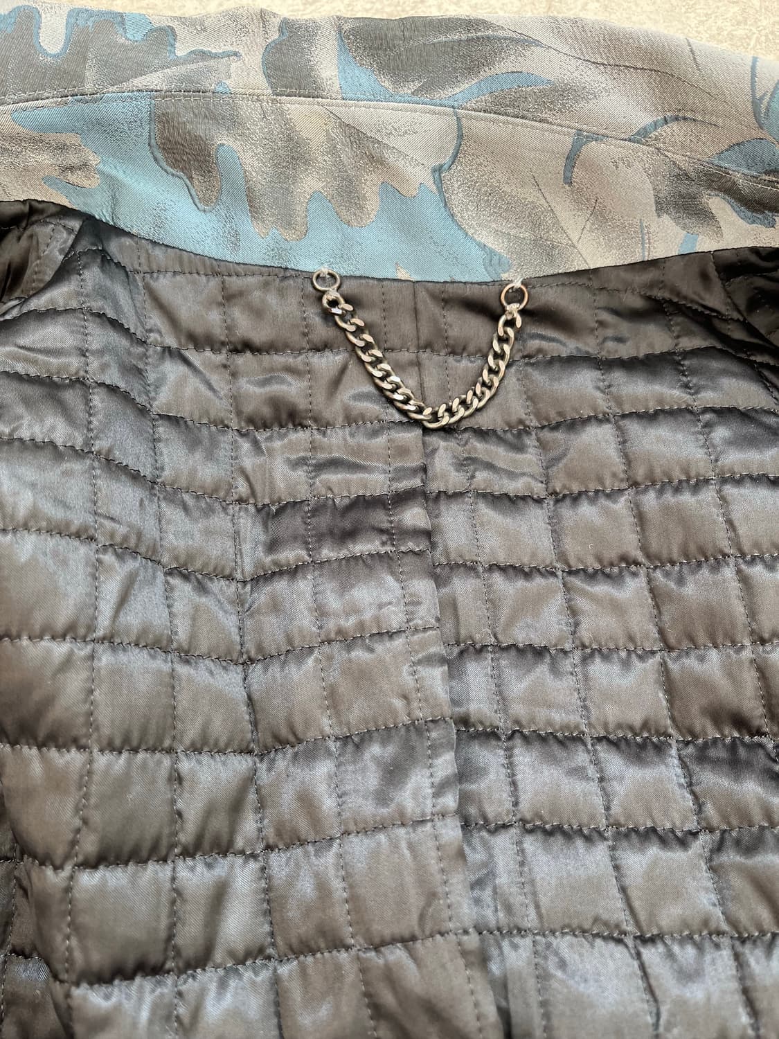 버버리 프로섬 블루 그레이 나뭇잎 패턴 트렌치코트 66(L) 상품이미지5